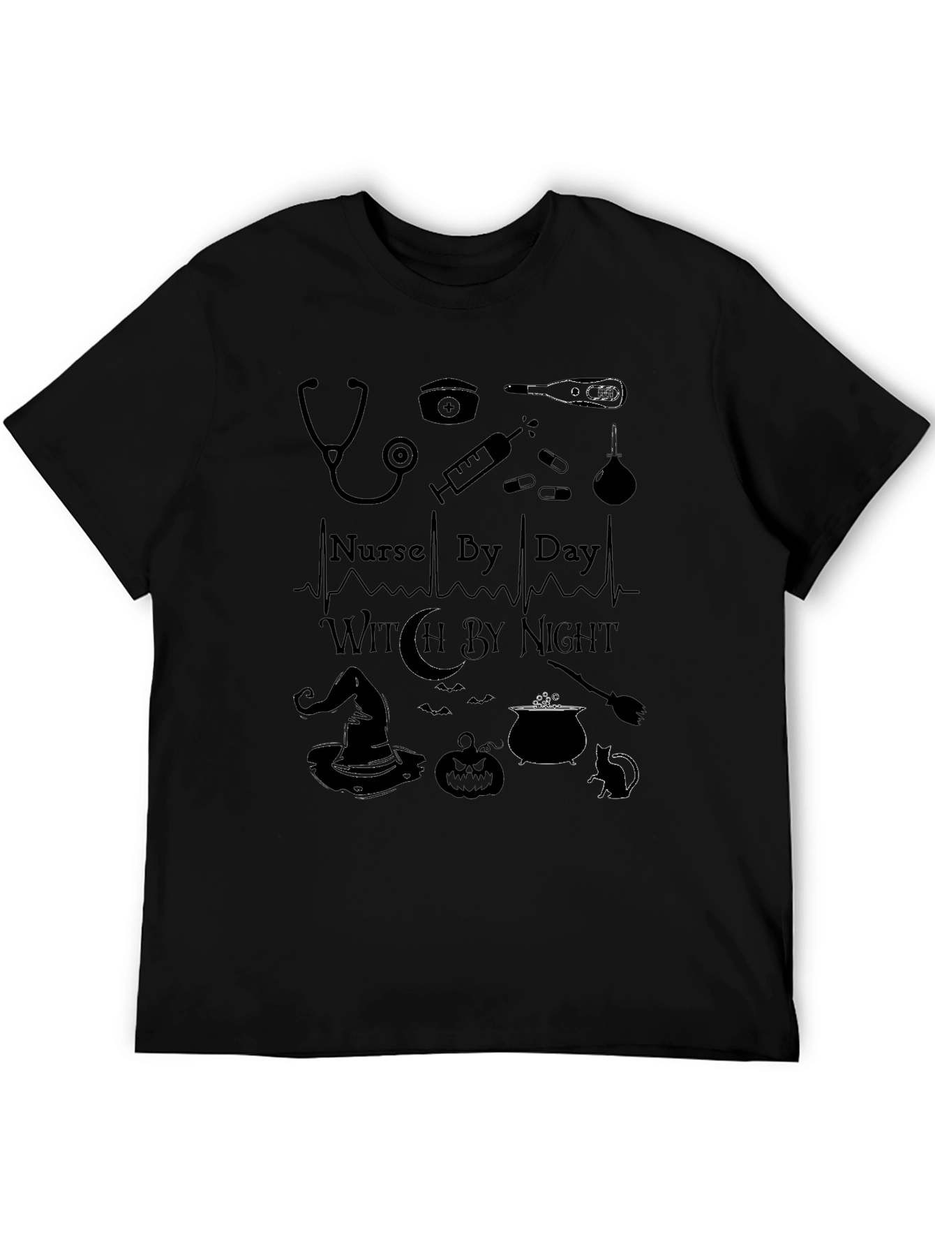 Nurse By Day Witch By Night Graphic T-Shirt