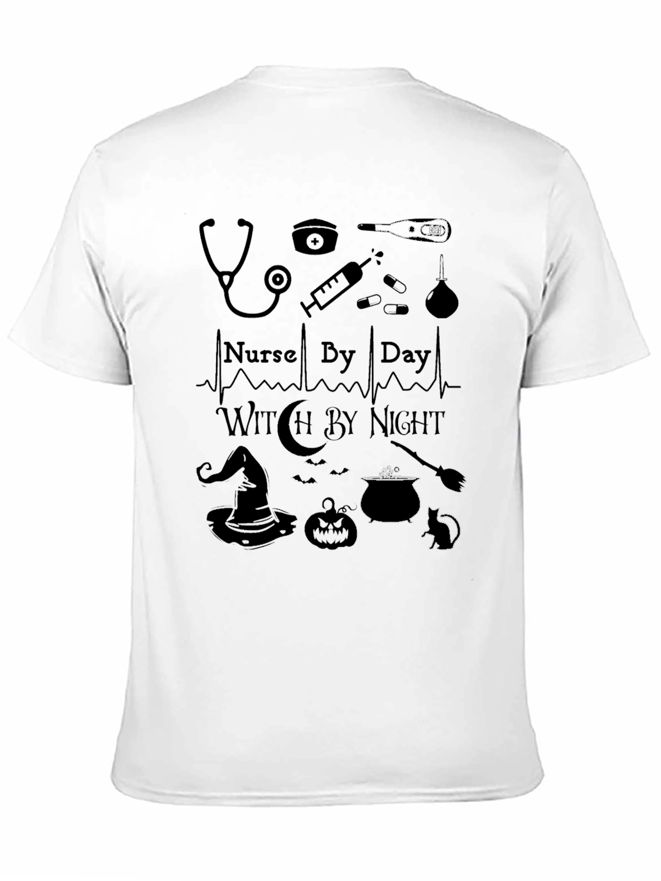 Nurse By Day Witch By Night Graphic T-Shirt