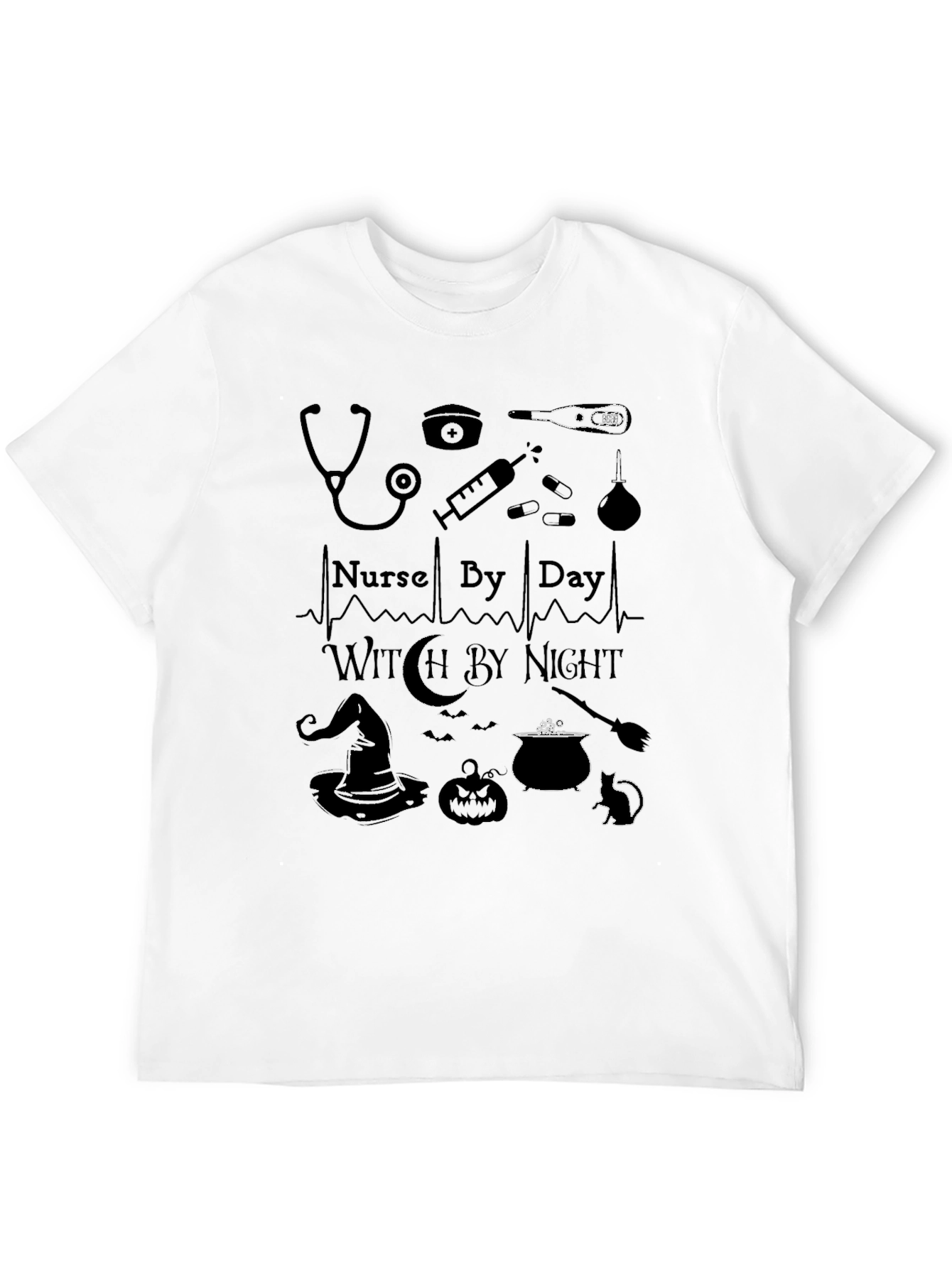 Nurse By Day Witch By Night Graphic T-Shirt