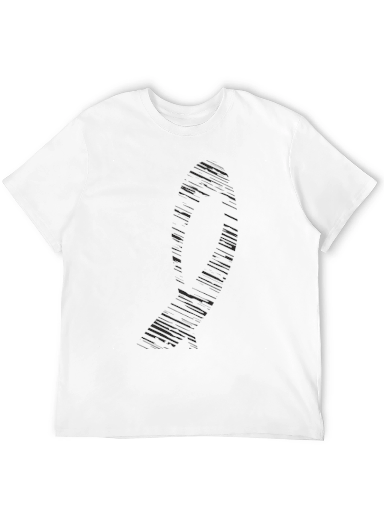 Mens Black Graphic Tee - Modern Abstract Design
