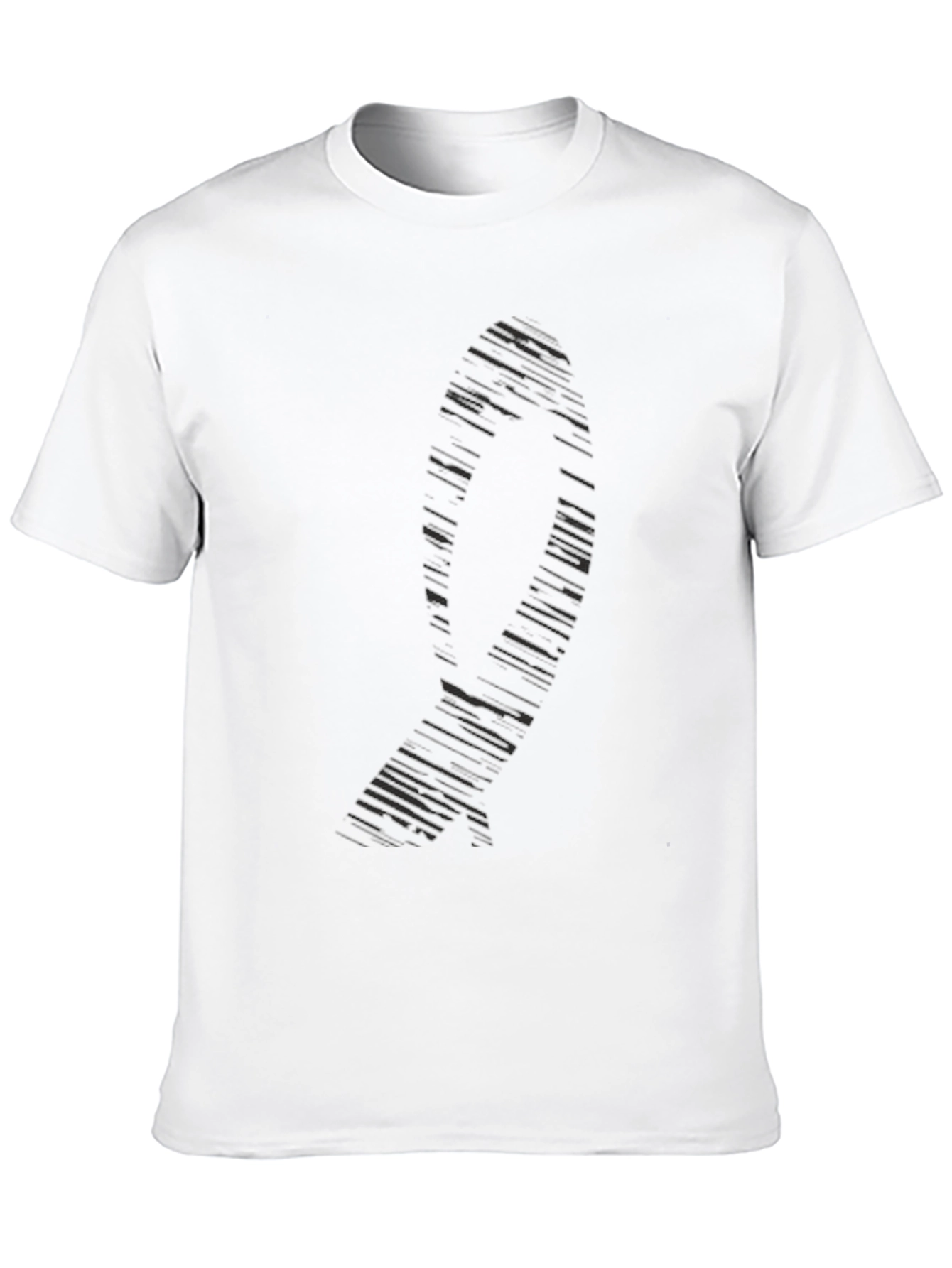 Mens Black Graphic Tee - Modern Abstract Design