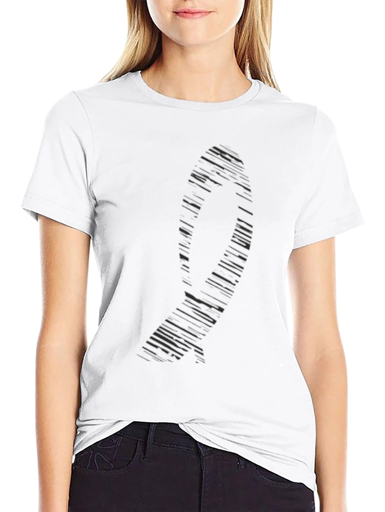 Mens Black Graphic Tee - Modern Abstract Design