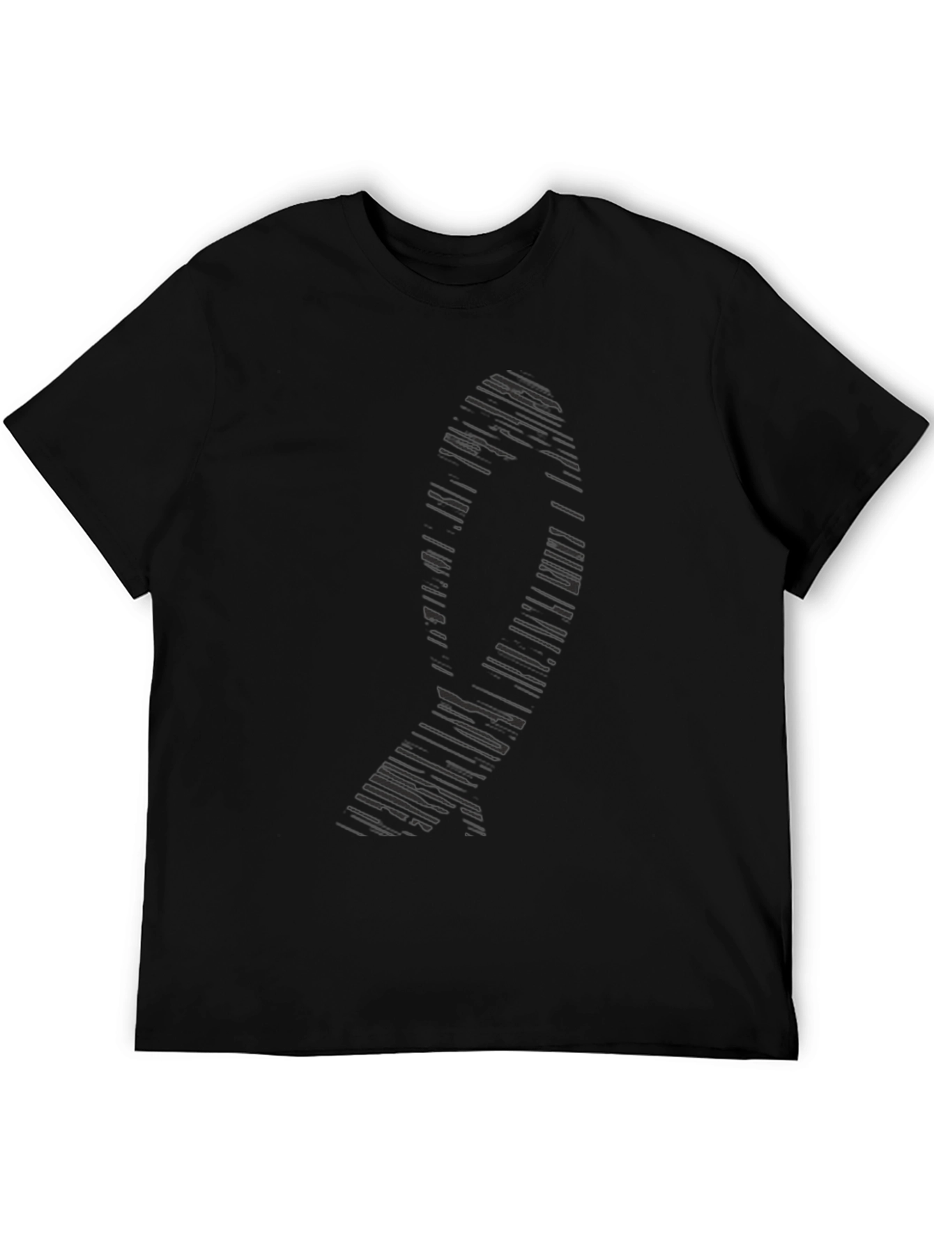 Mens Black Graphic Tee - Modern Abstract Design