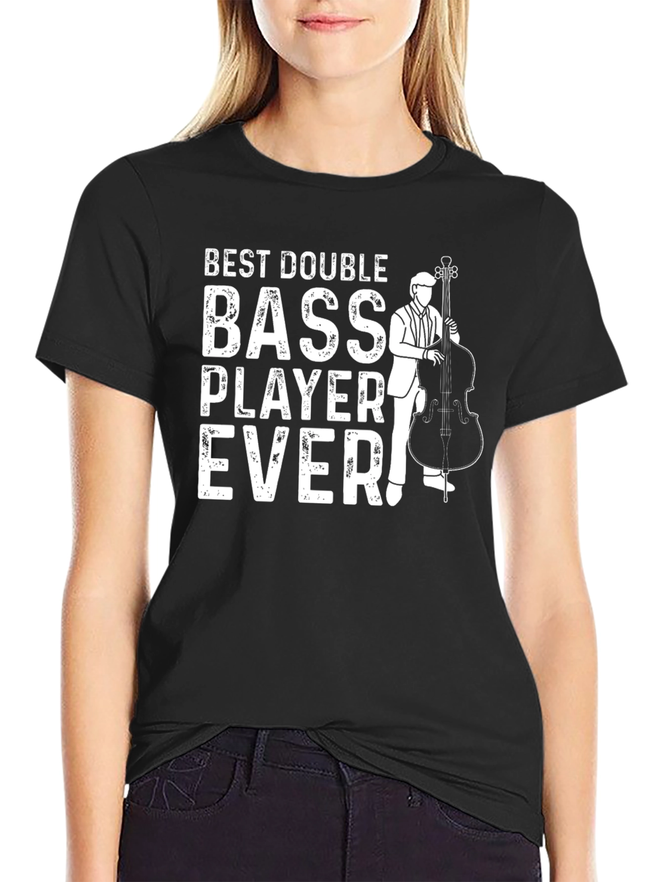 Best Double Bass Player Ever Graphic Tee - Black