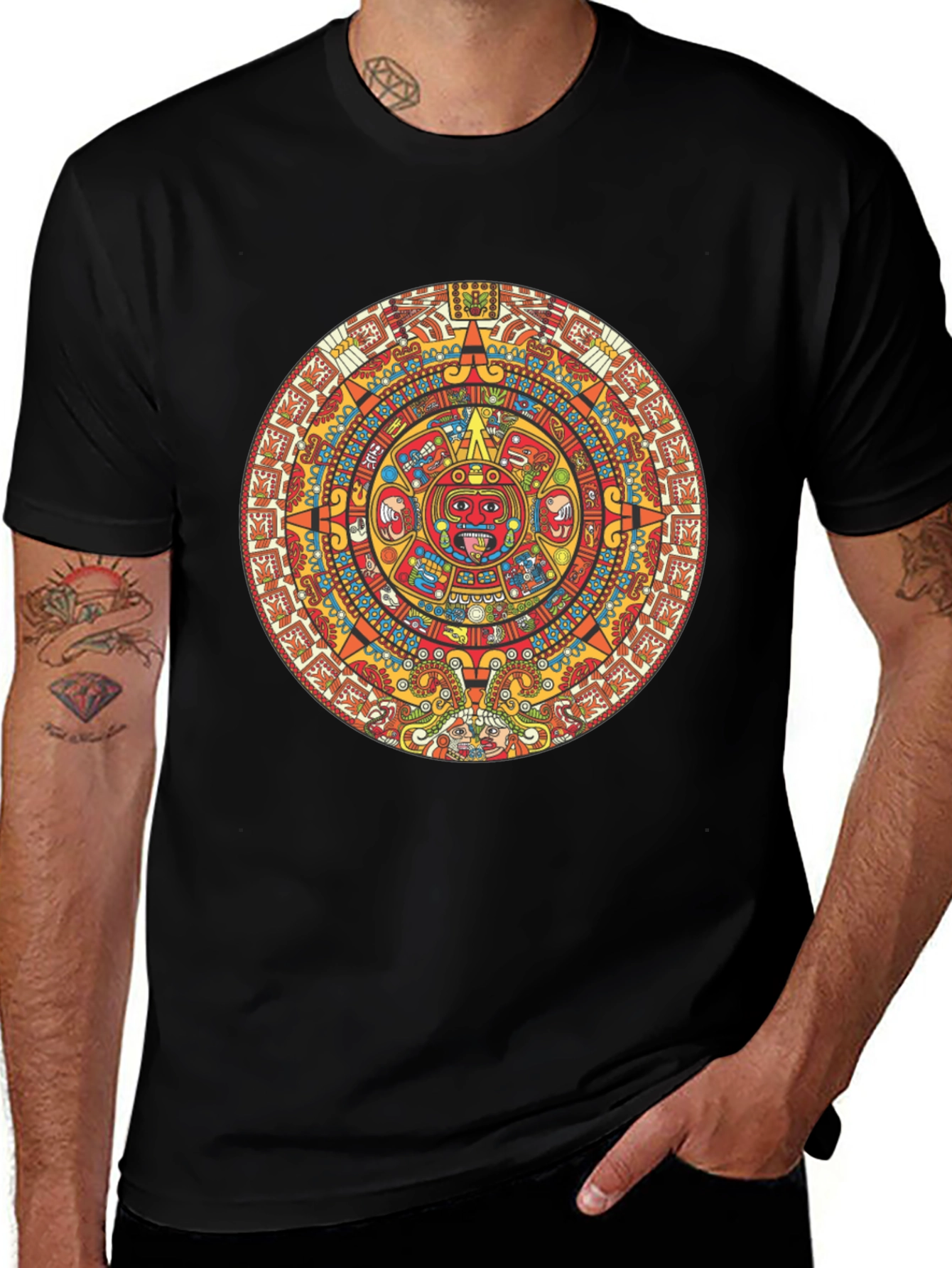 Aztec Calendar Graphic T-Shirt