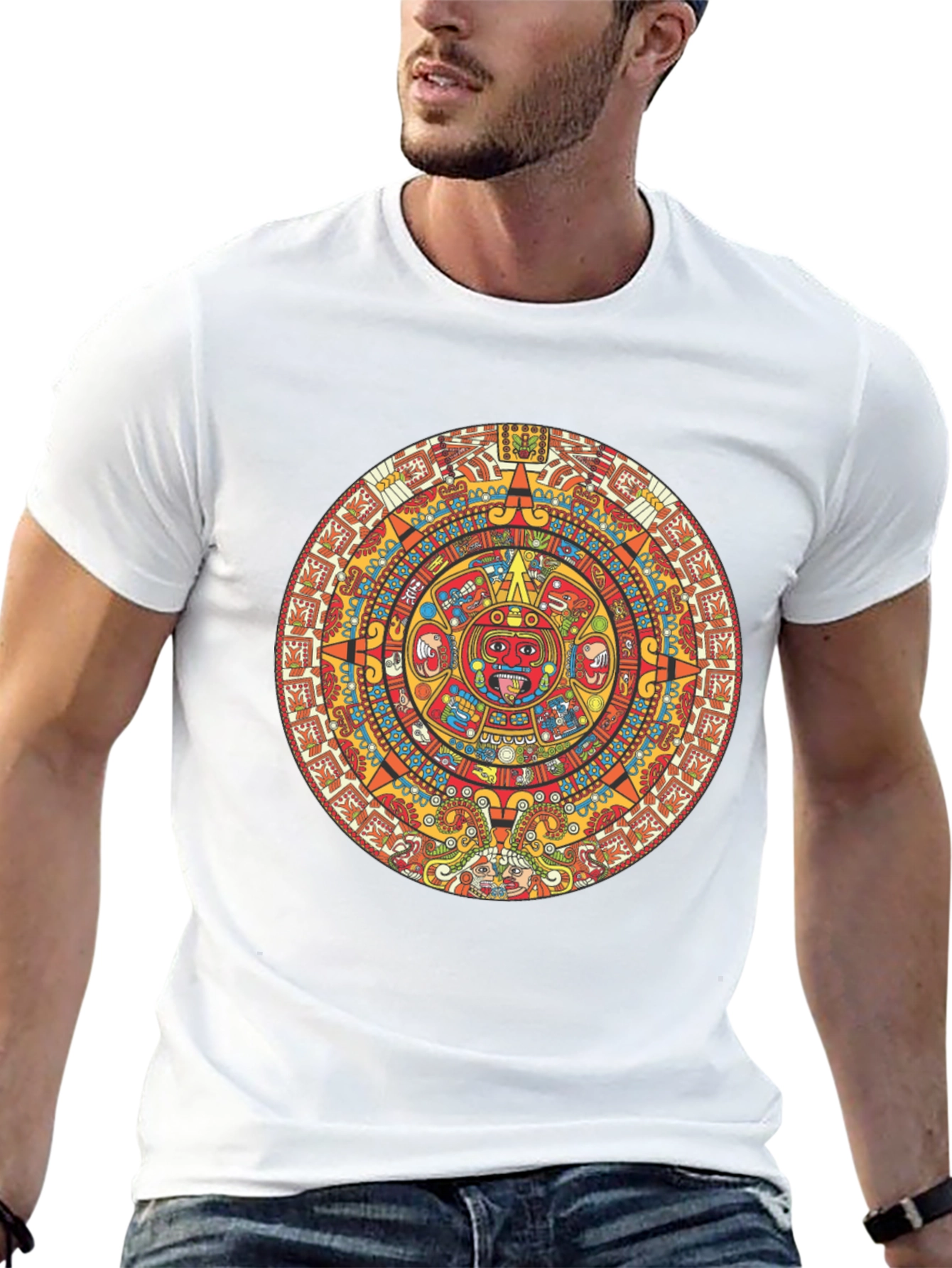 Aztec Calendar Graphic T-Shirt