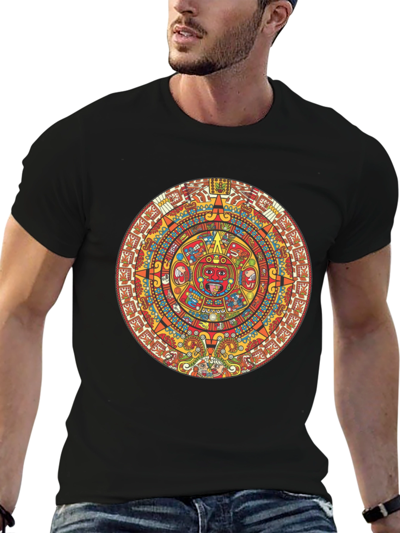 Aztec Calendar Graphic T-Shirt
