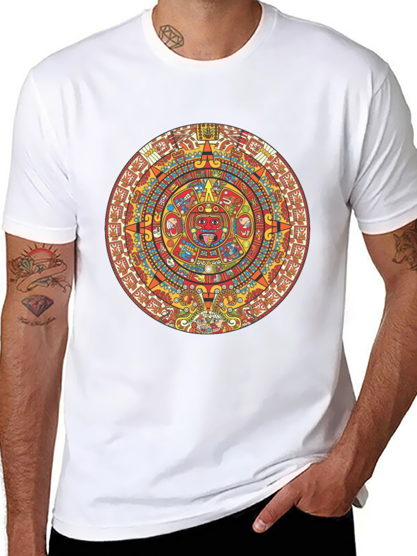 Aztec Calendar Graphic T-Shirt