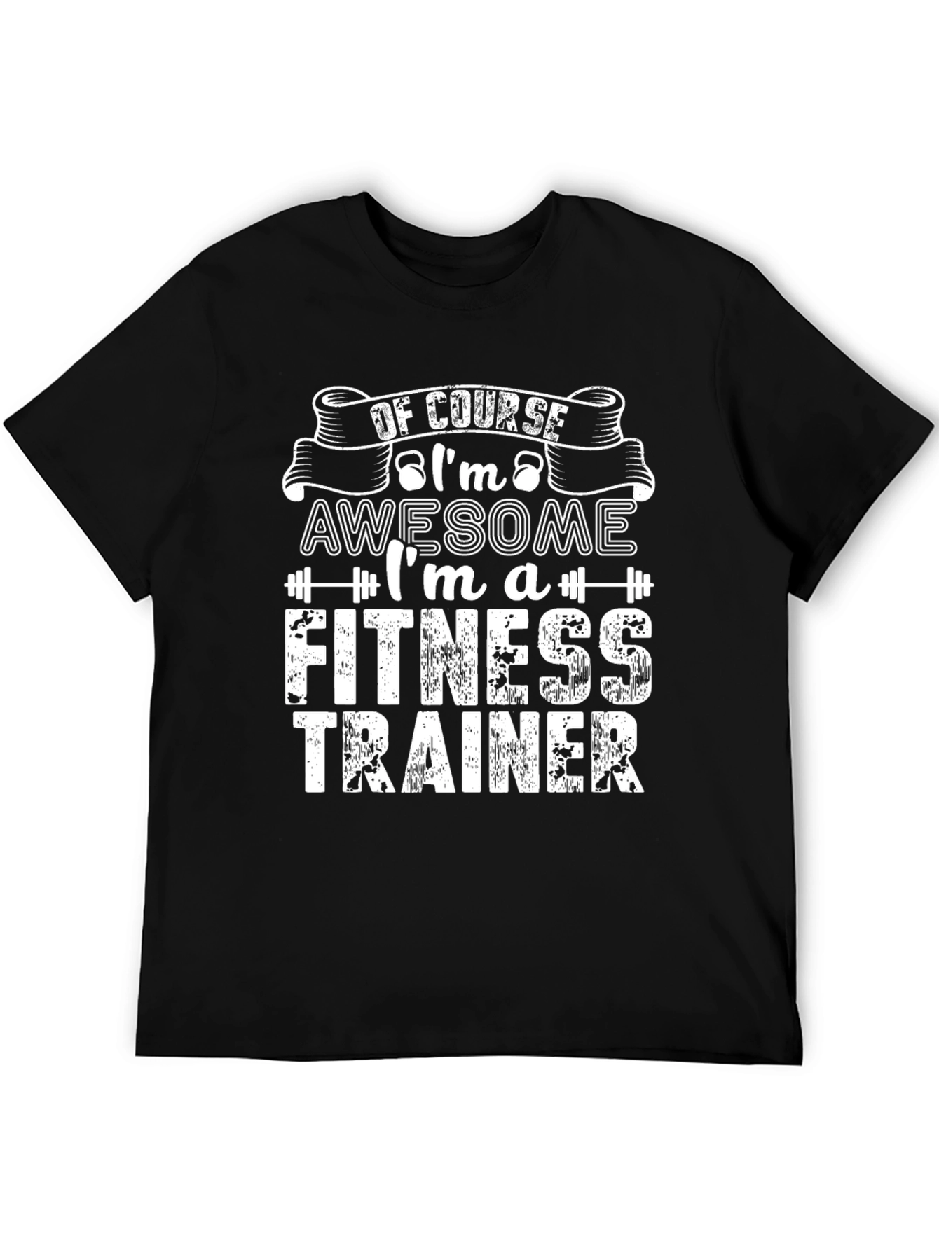 Awesome Fitness Trainer Black Graphic T-Shirt