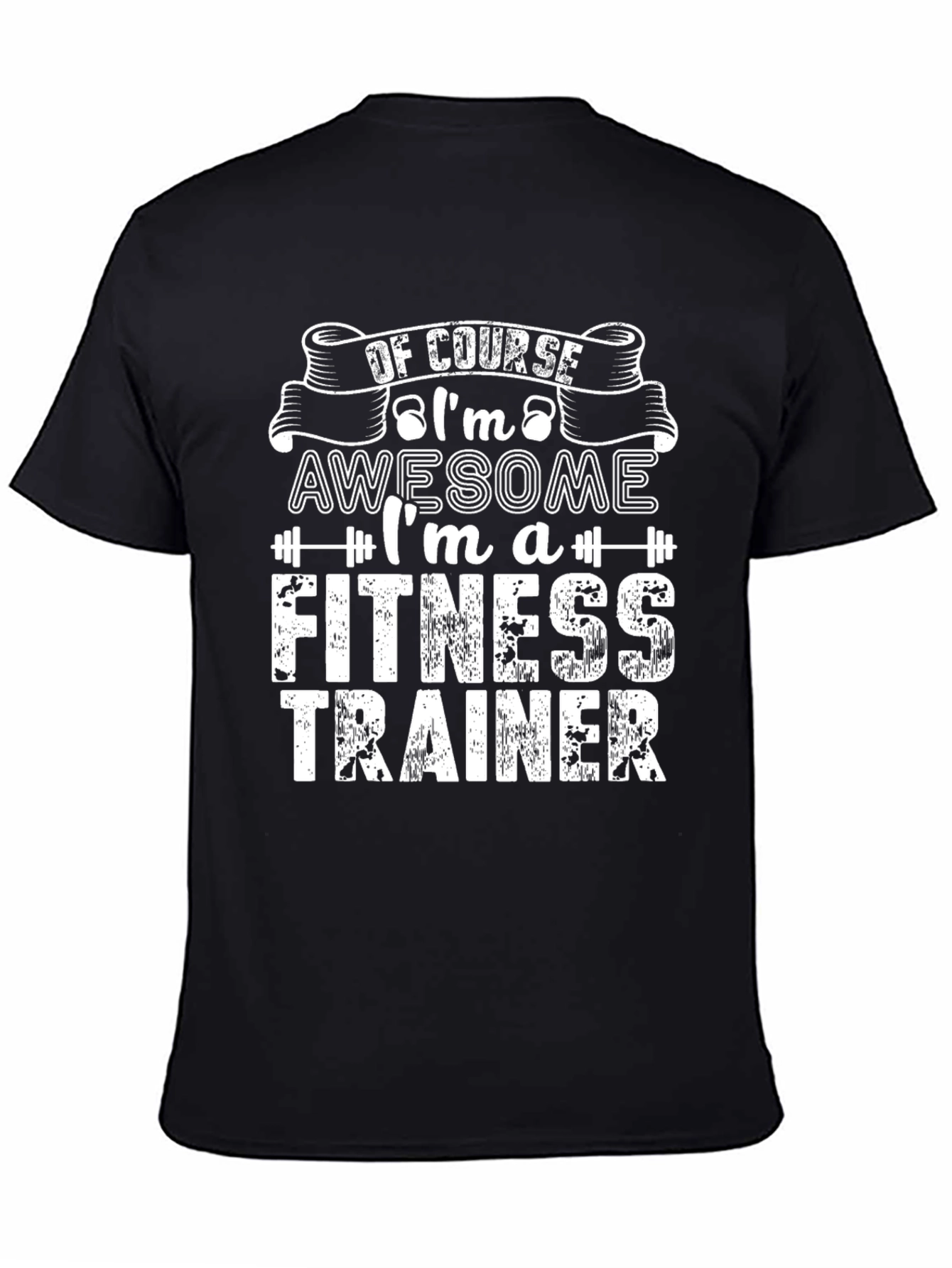 Awesome Fitness Trainer Black Graphic T-Shirt