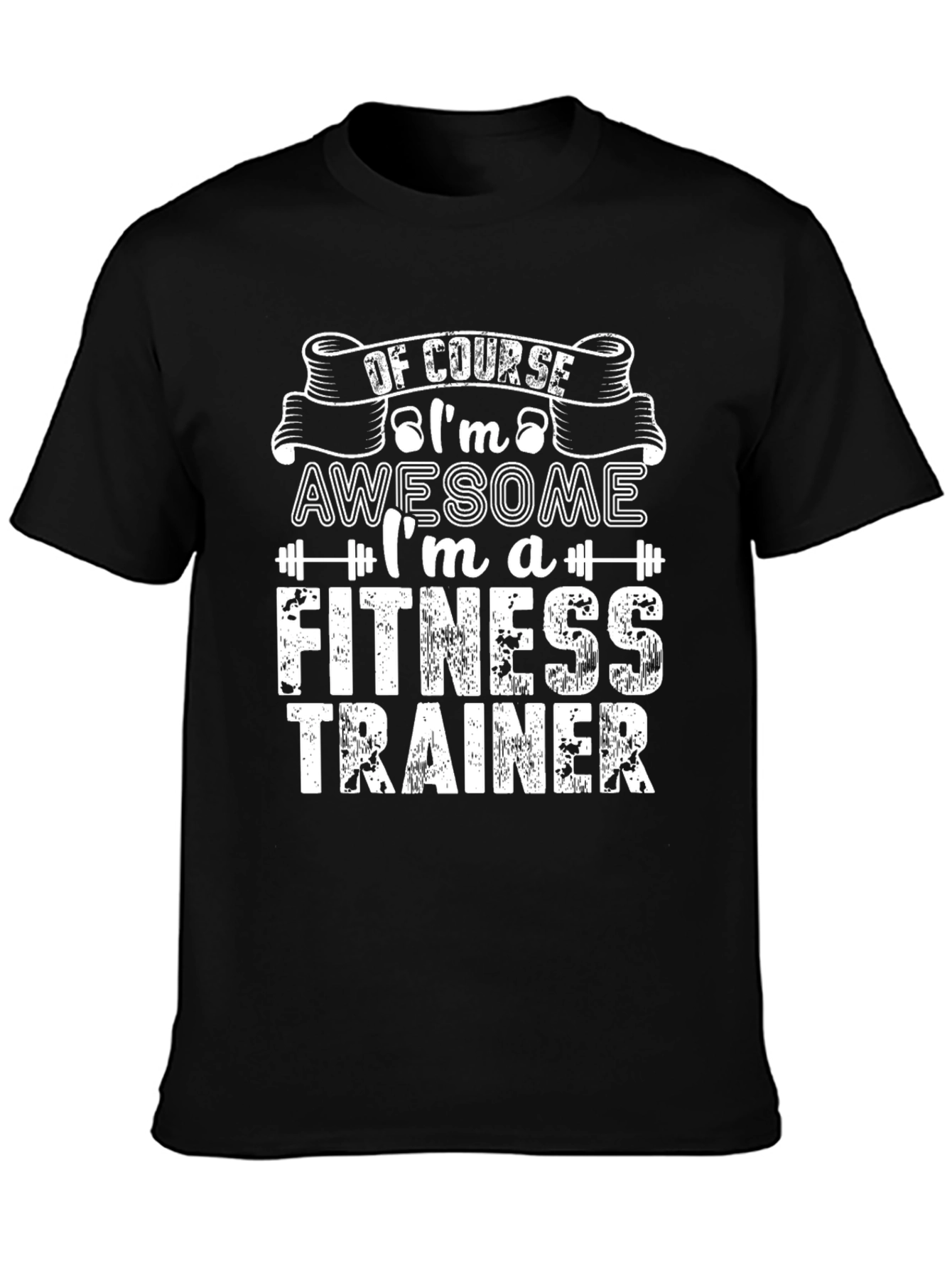 Awesome Fitness Trainer Black Graphic T-Shirt
