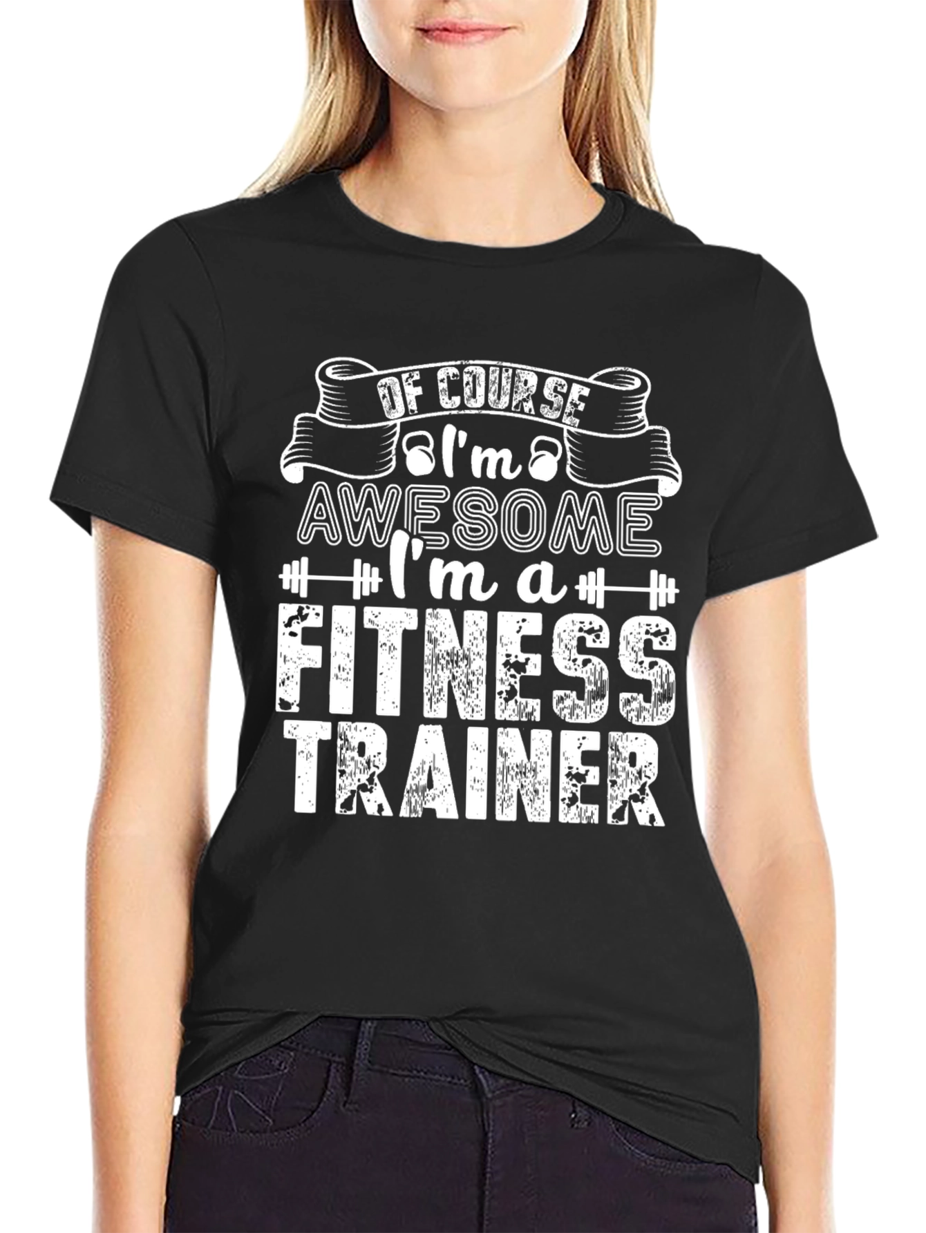 Awesome Fitness Trainer Black Graphic T-Shirt