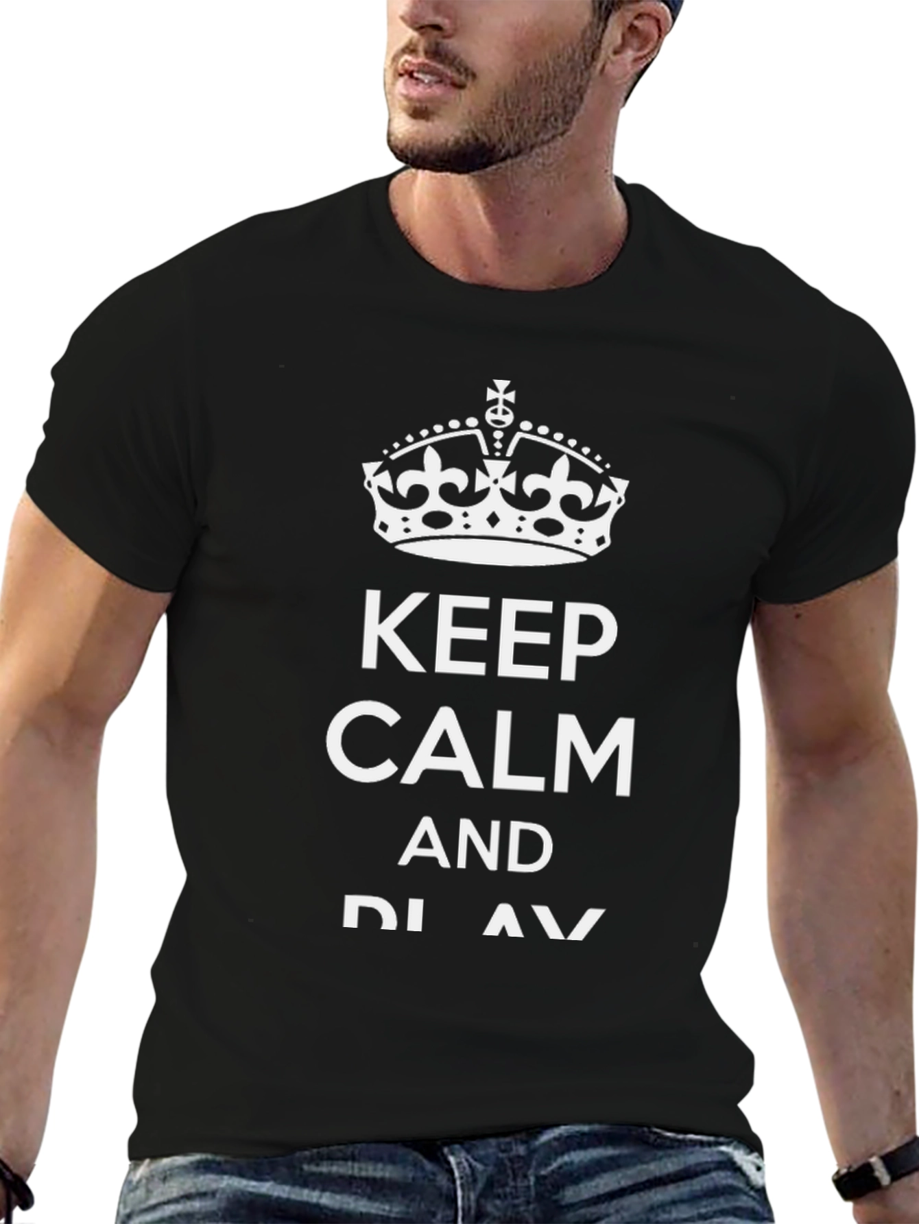 Keep Calm and Play T-Shirt - Black Graphic Tee
