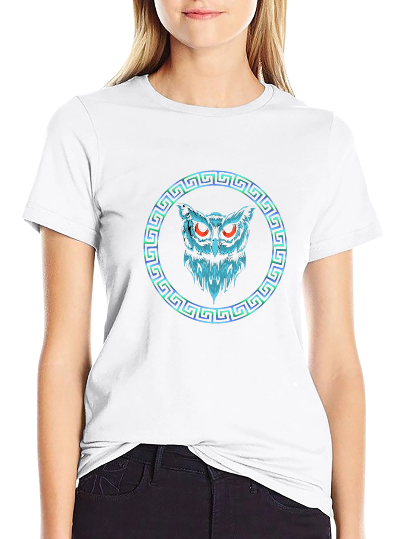 Mens Black Owl Graphic Tee