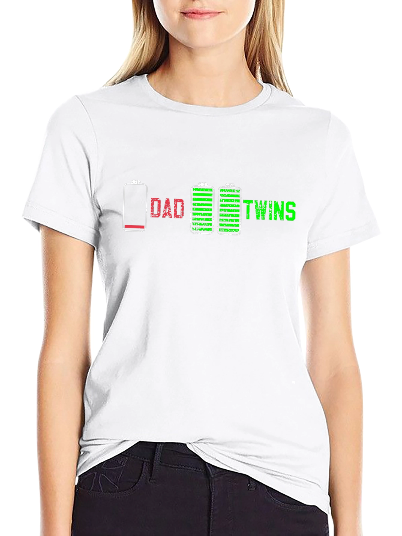 Dad of Twins Low Battery Graphic Tee