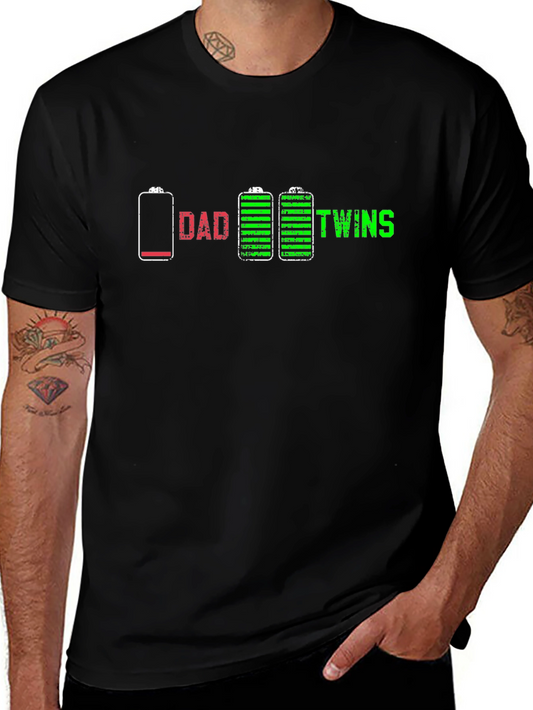 Dad of Twins Low Battery Graphic Tee