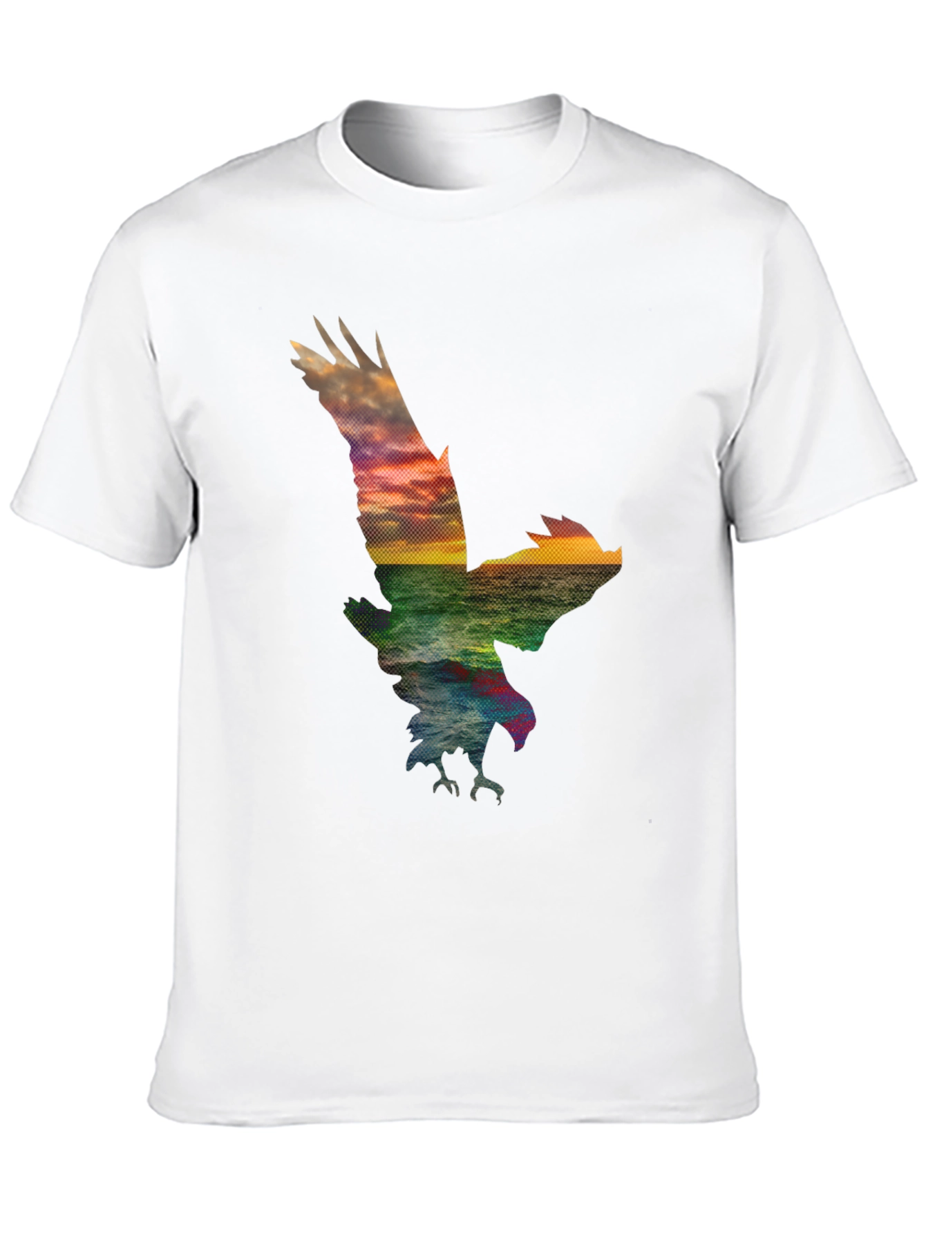 Eagle Sunset Graphic Tee - Black Cotton Blend