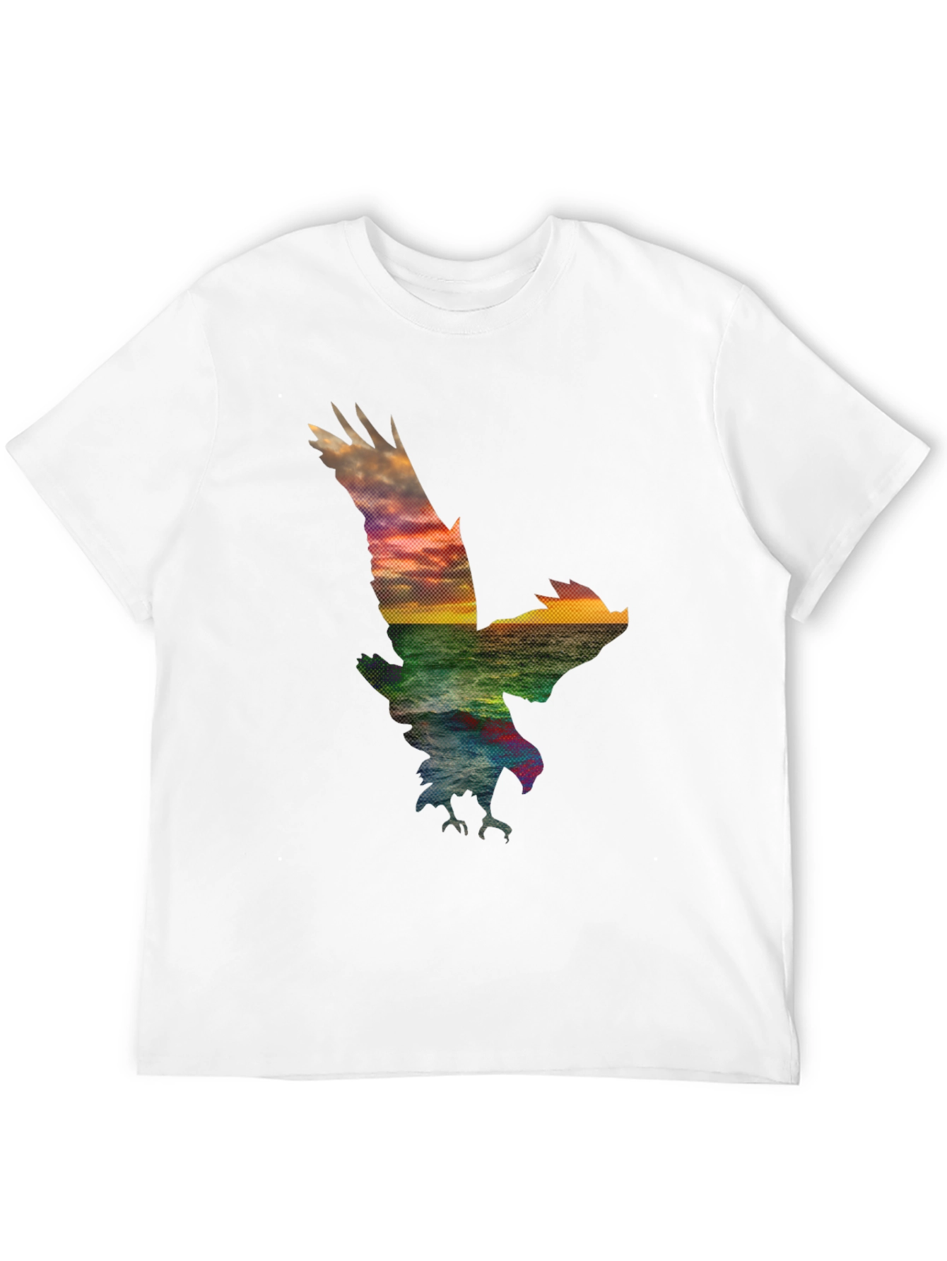 Eagle Sunset Graphic Tee - Black Cotton Blend