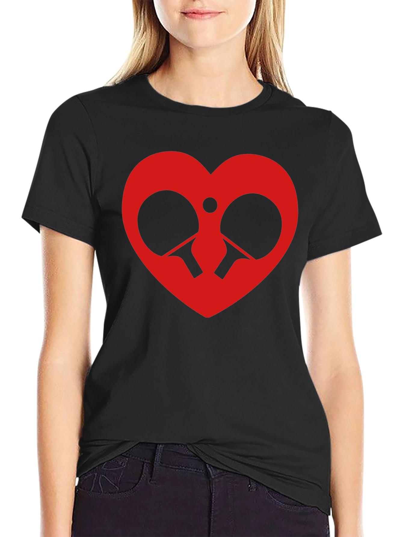 Ping Pong Heart T-Shirt - Love Table Tennis!