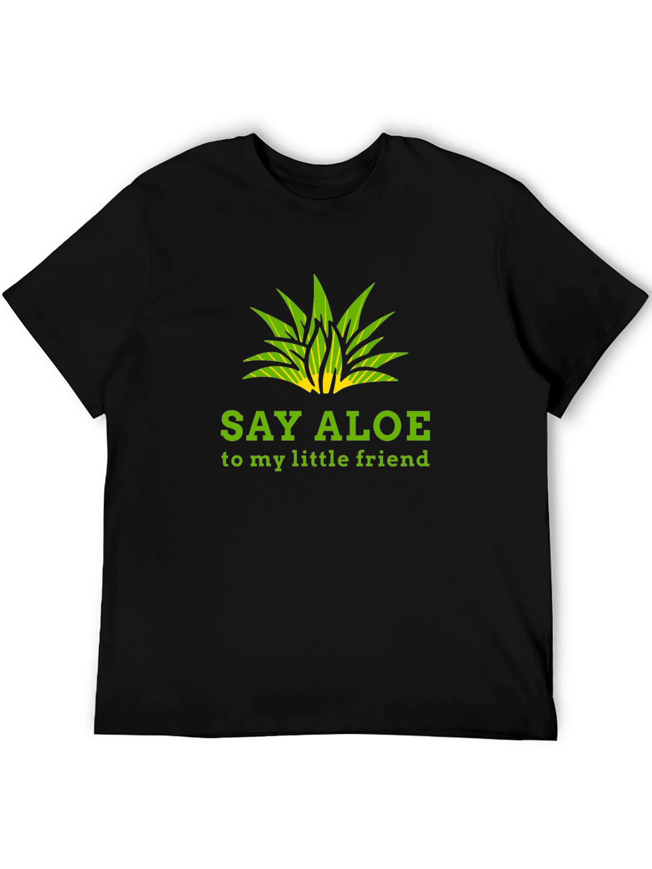 Say Aloe To My Little Friend Black Graphic Tee