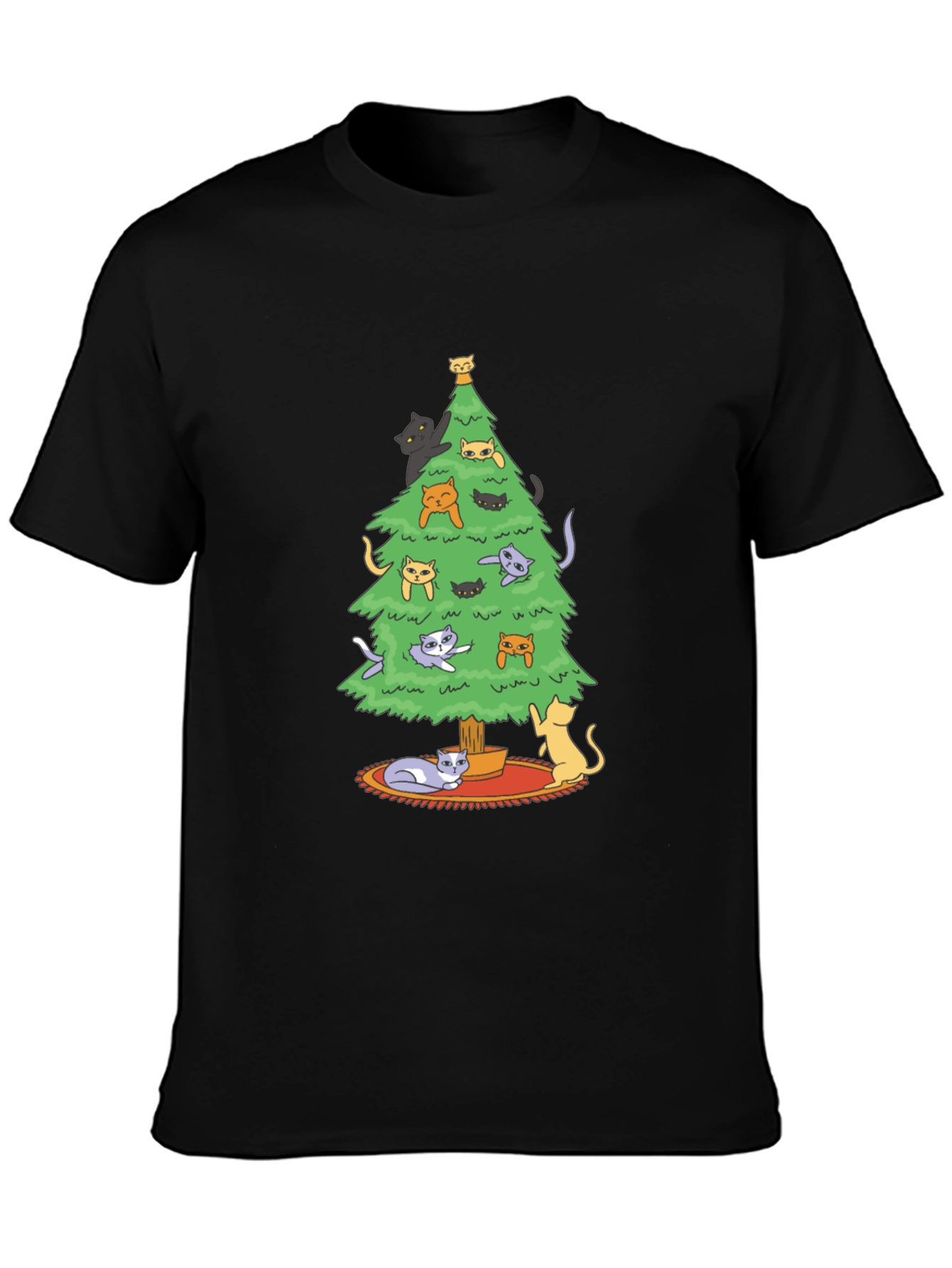 Cat Christmas Tree Graphic Tee