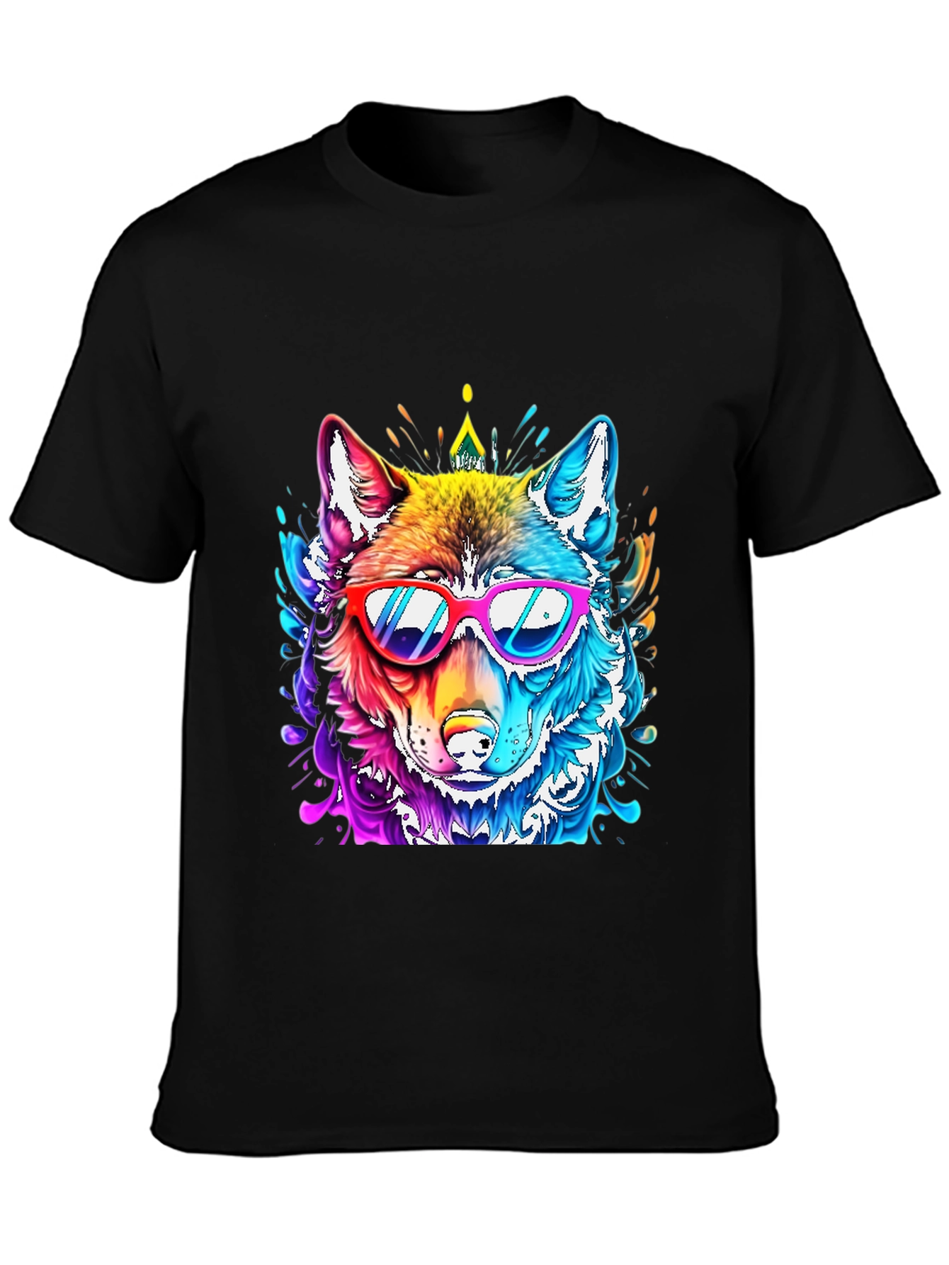 Cool Colorful Wolf T-Shirt
