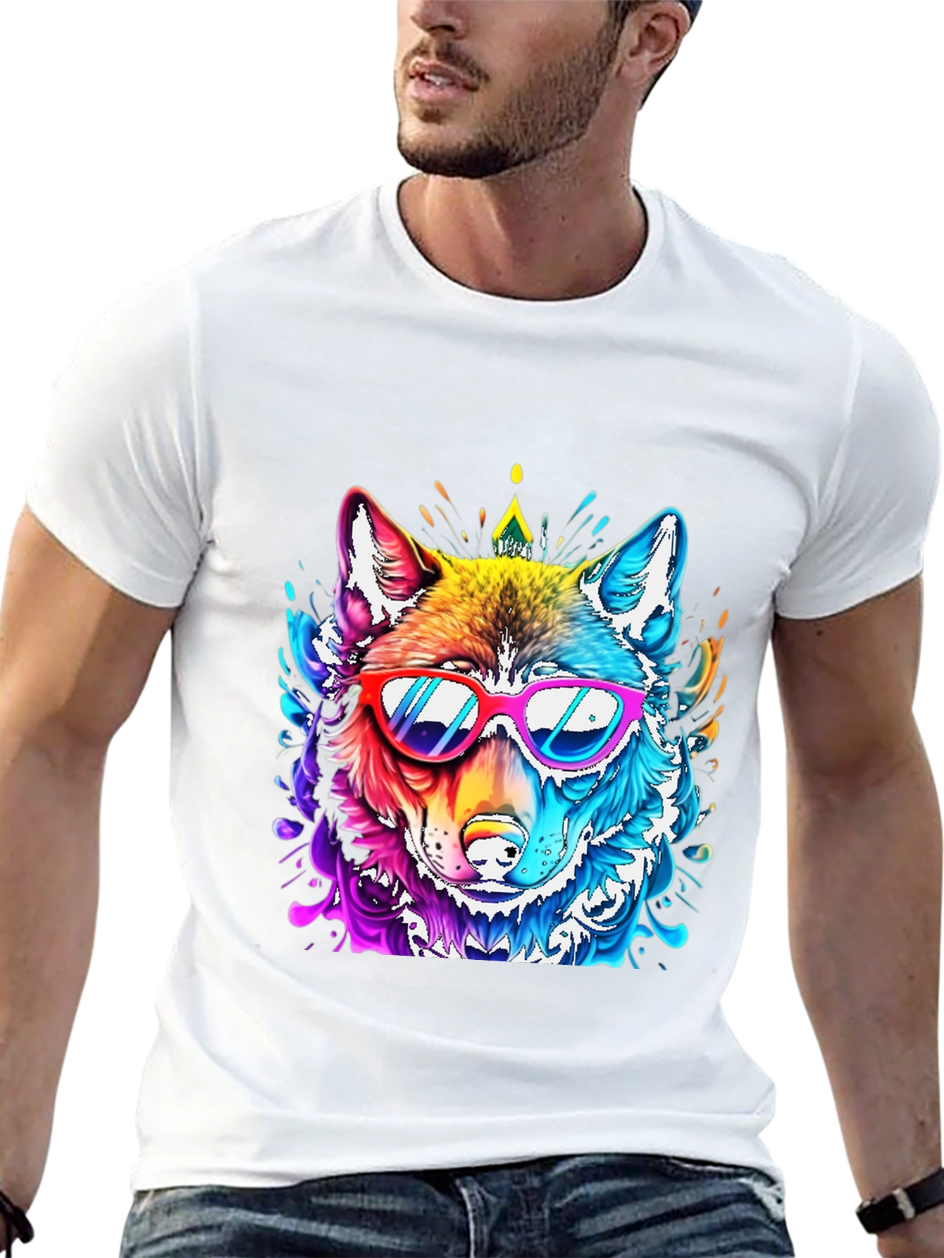 Cool Colorful Wolf T-Shirt