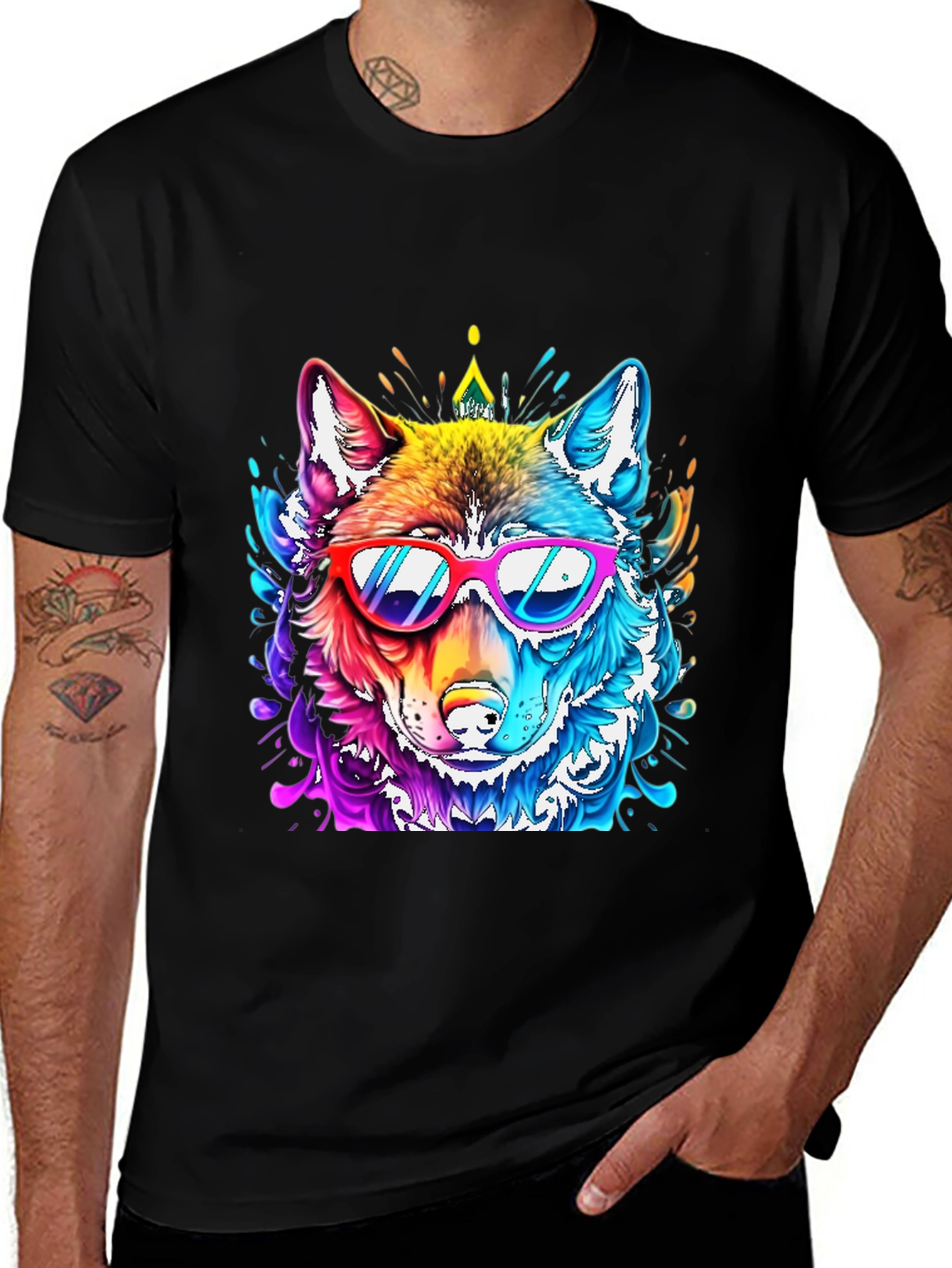 Cool Colorful Wolf T-Shirt