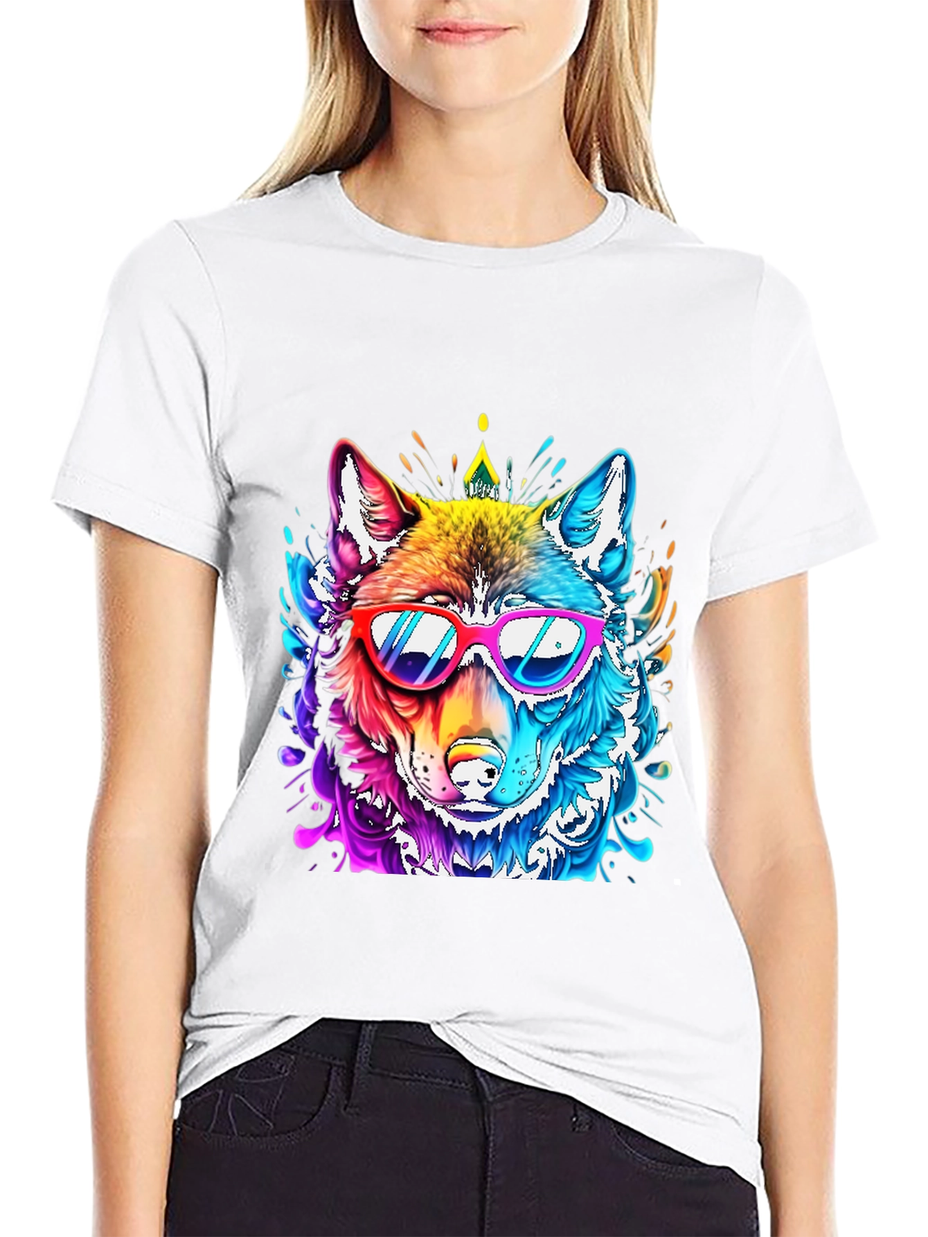 Cool Colorful Wolf T-Shirt