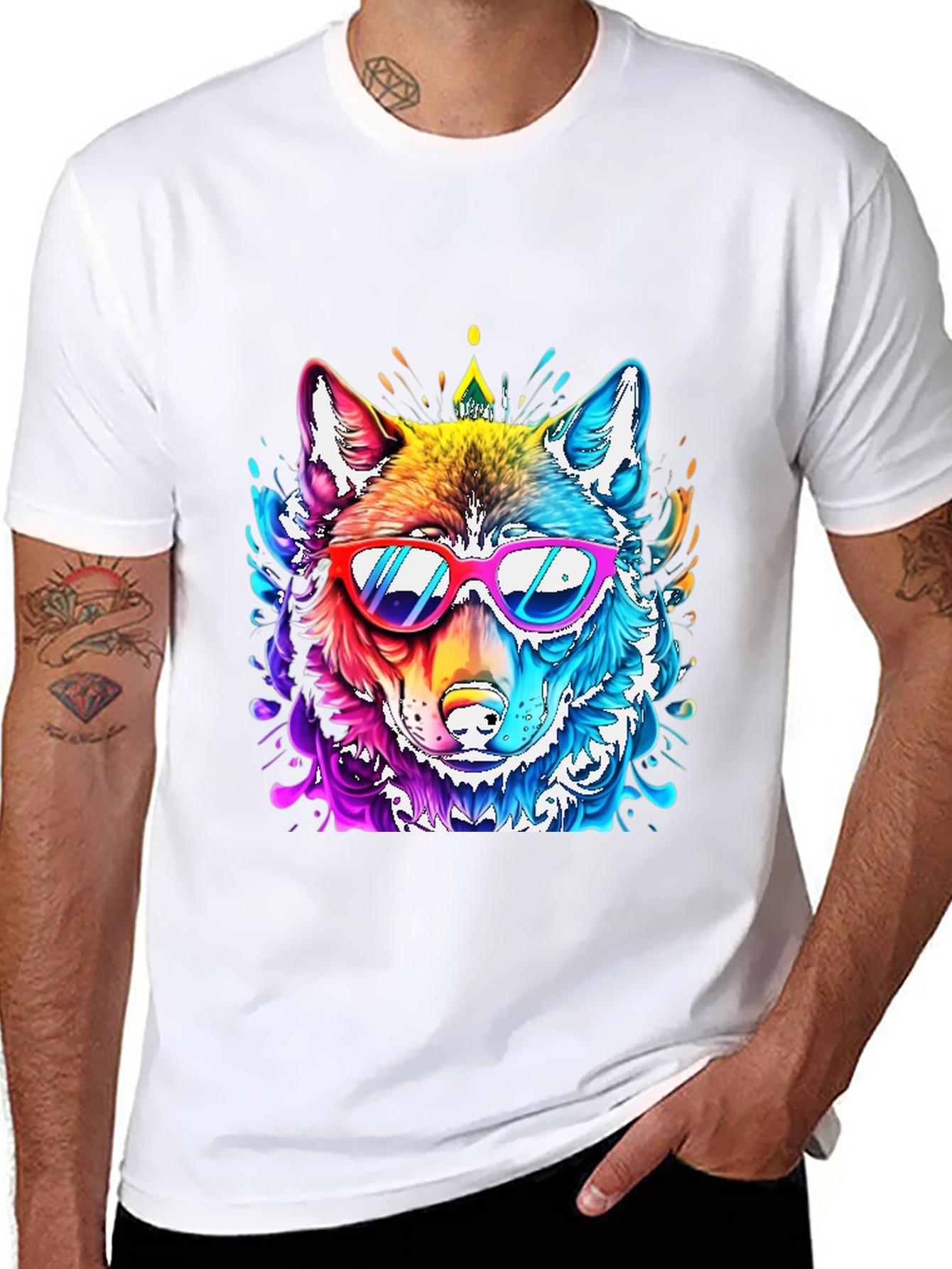 Cool Colorful Wolf T-Shirt