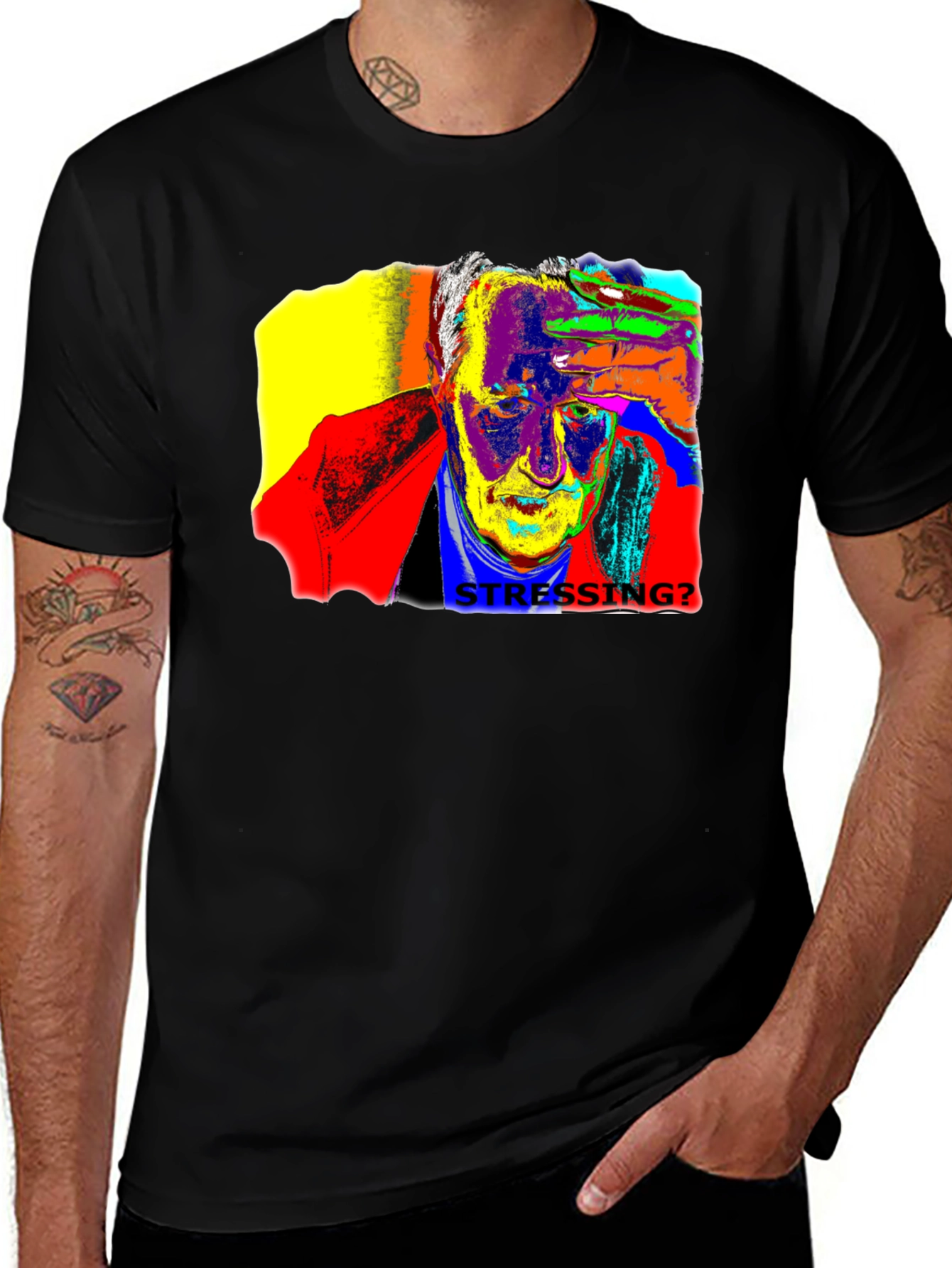 Stressing? Graphic Print Black T-Shirt