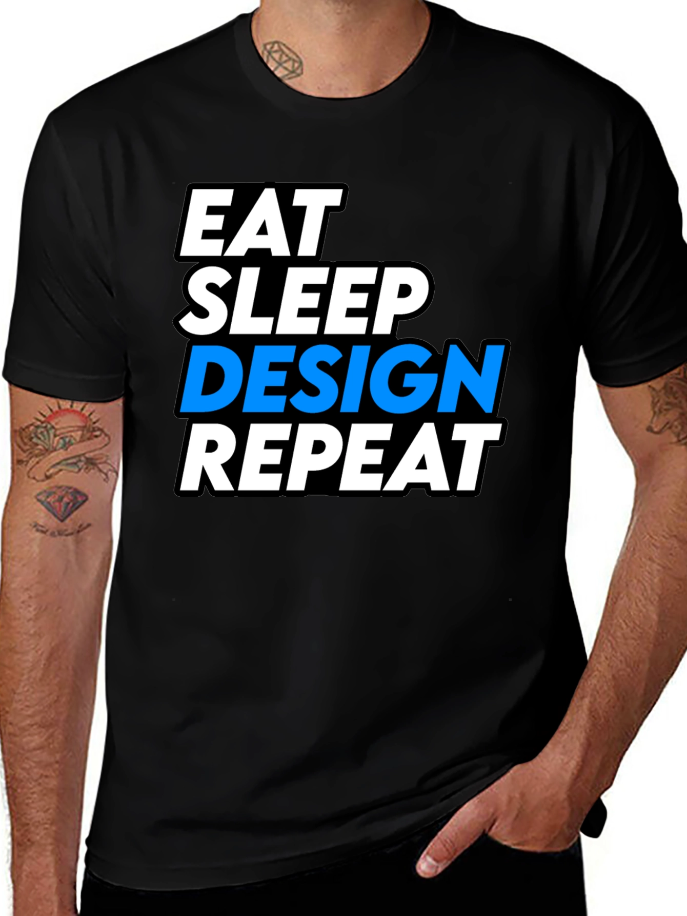 Eat Sleep Design Repeat Black Graphic Tee