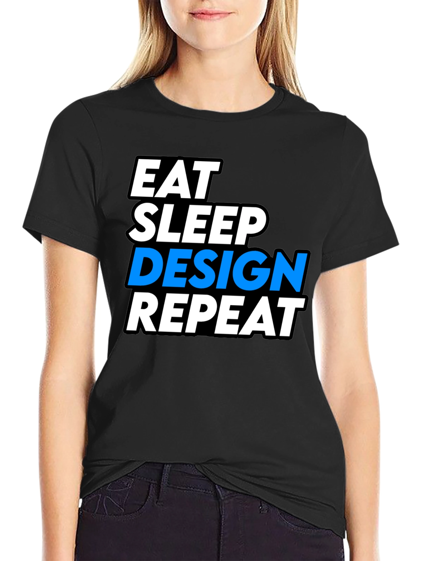 Eat Sleep Design Repeat Black Graphic Tee