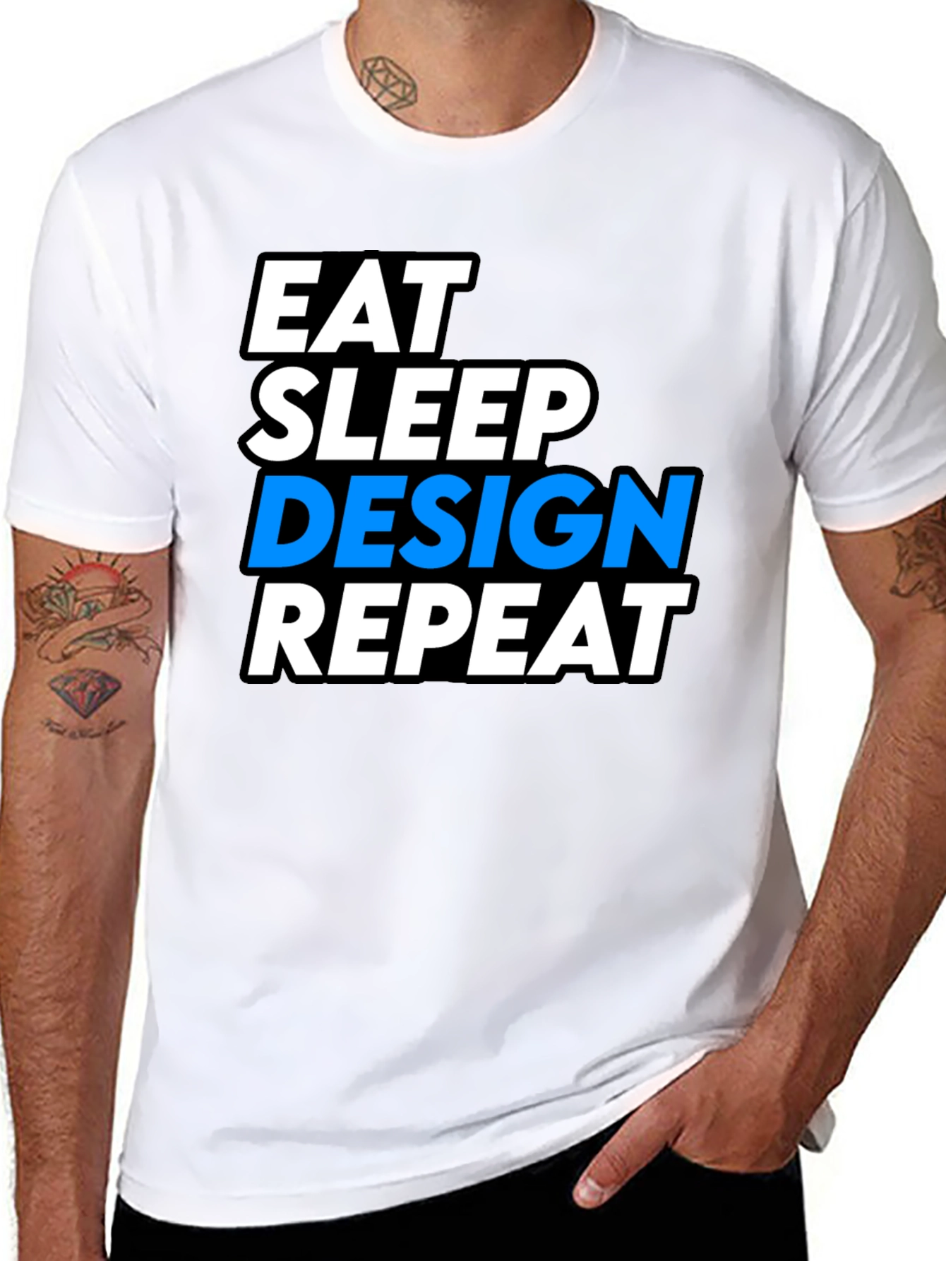Eat Sleep Design Repeat Black Graphic Tee
