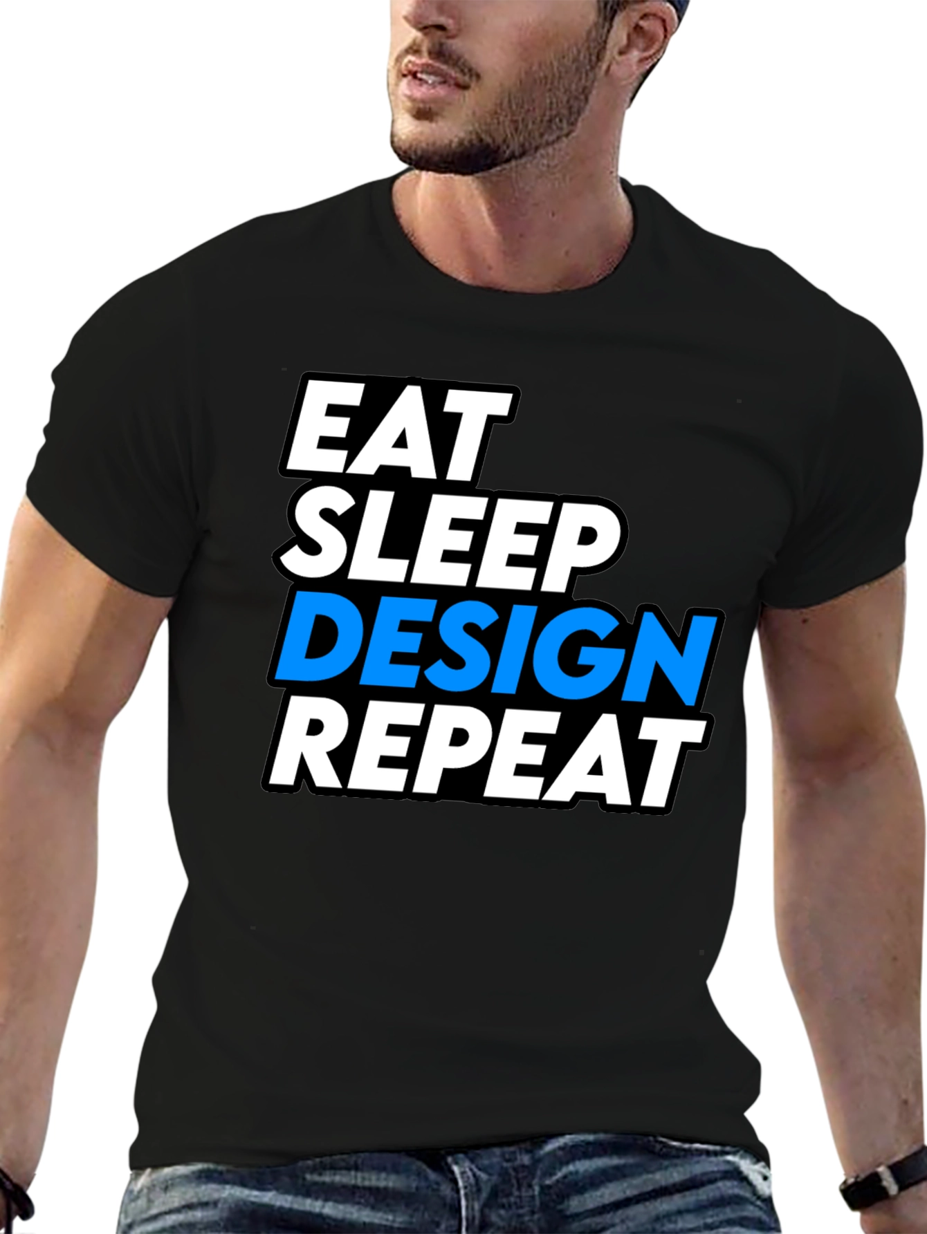 Eat Sleep Design Repeat Black Graphic Tee
