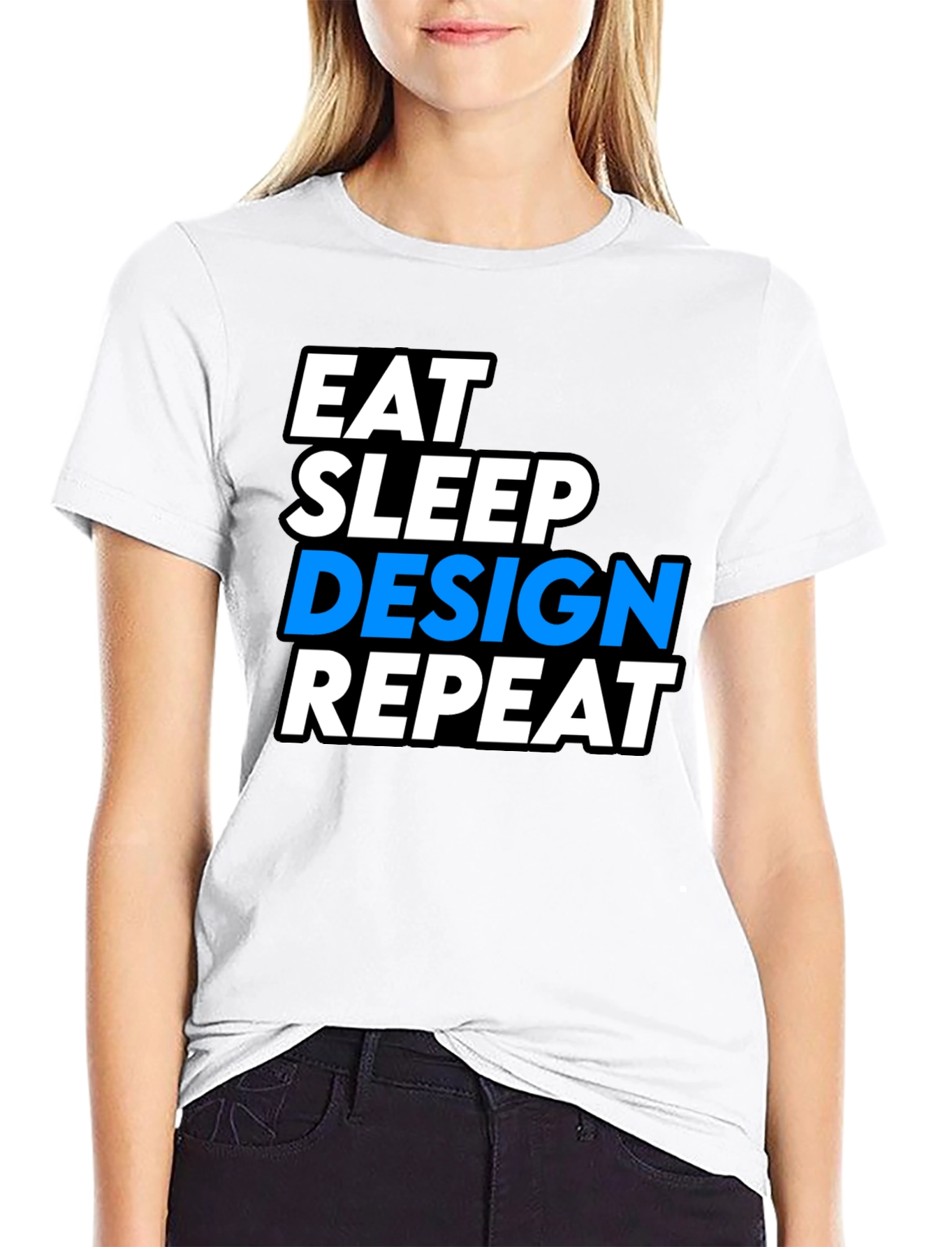 Eat Sleep Design Repeat Black Graphic Tee