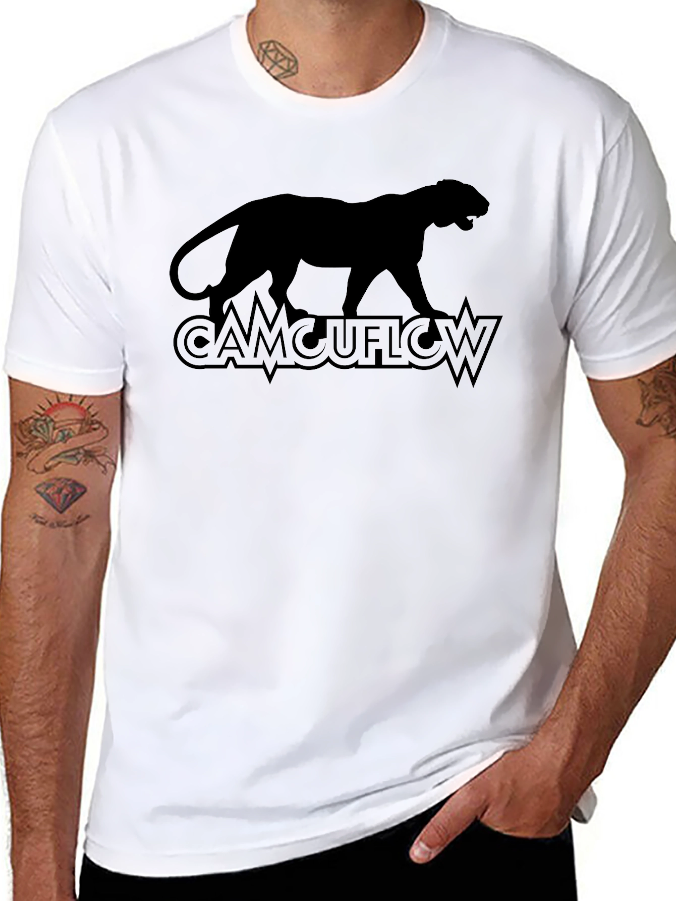 CAMCUFLOW Black Panther Graphic T-Shirt