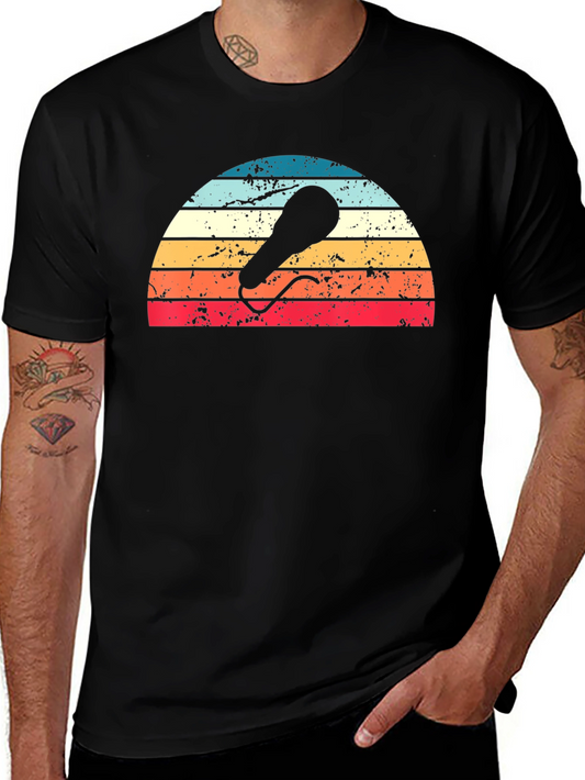Retro Microphone T-Shirt - Vintage Style Tee