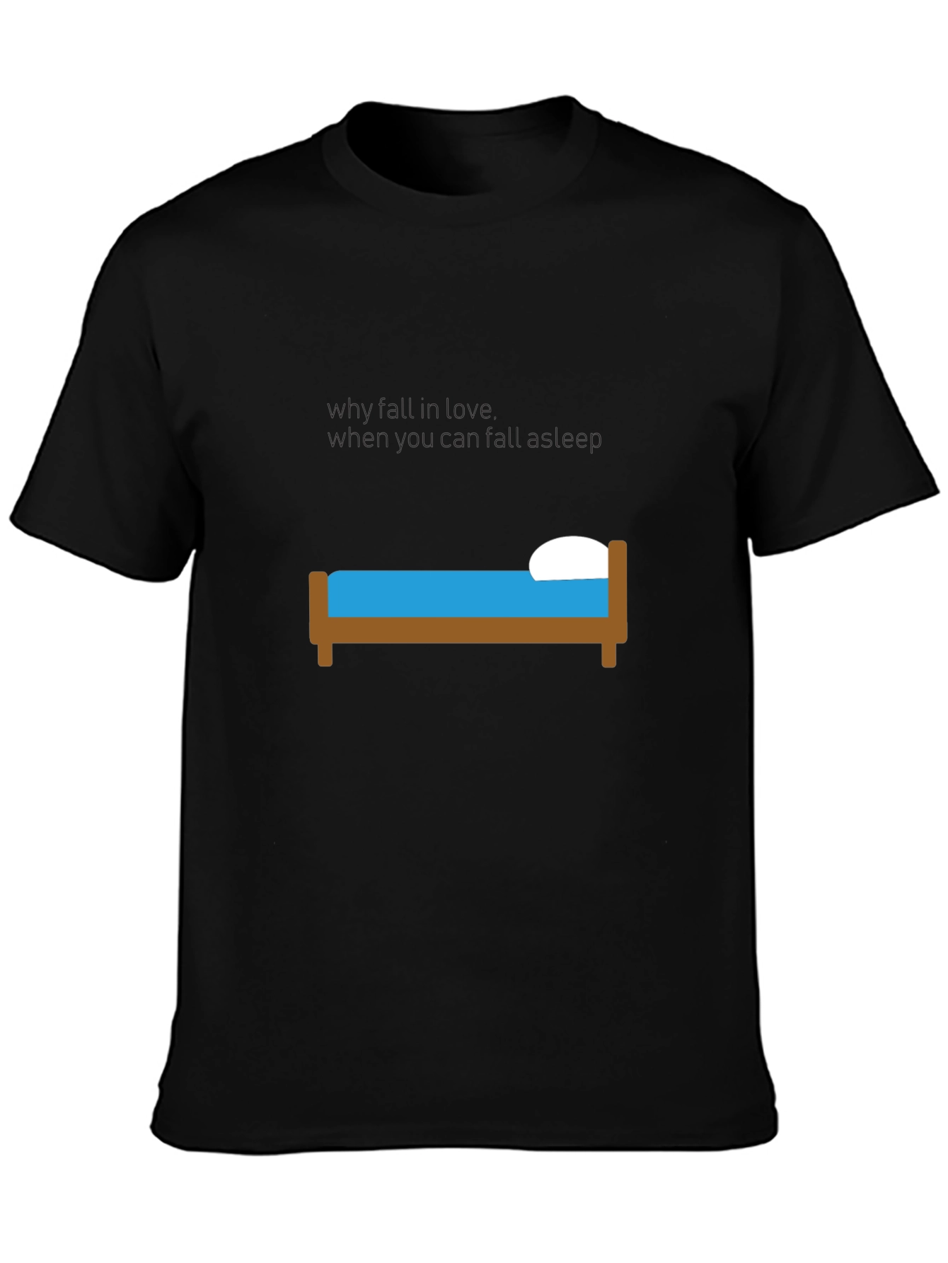 Funny I Fall Into Bed When... Black T-Shirt
