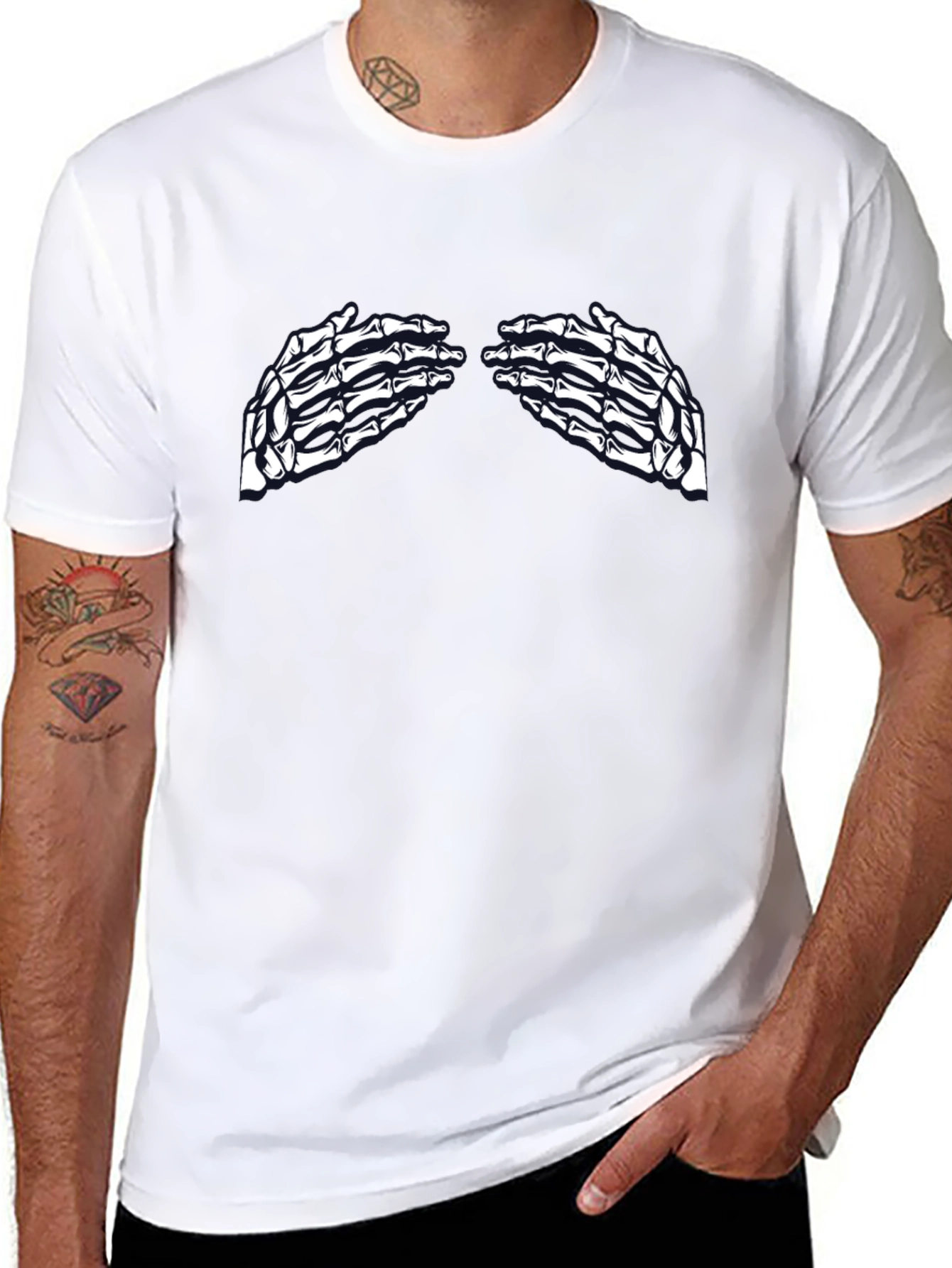 Skeleton Hands Graphic Tee - Unisex Black T-Shirt