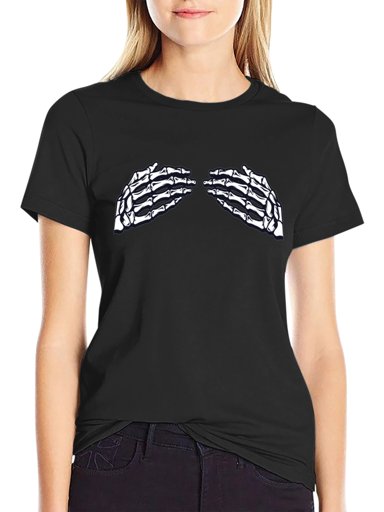 Skeleton Hands Graphic Tee - Unisex Black T-Shirt