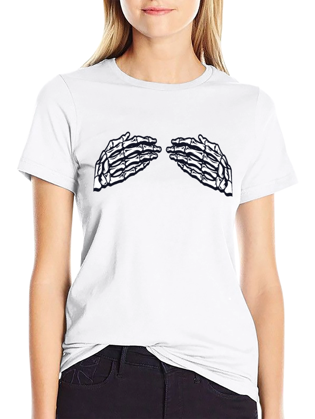 Skeleton Hands Graphic Tee - Unisex Black T-Shirt