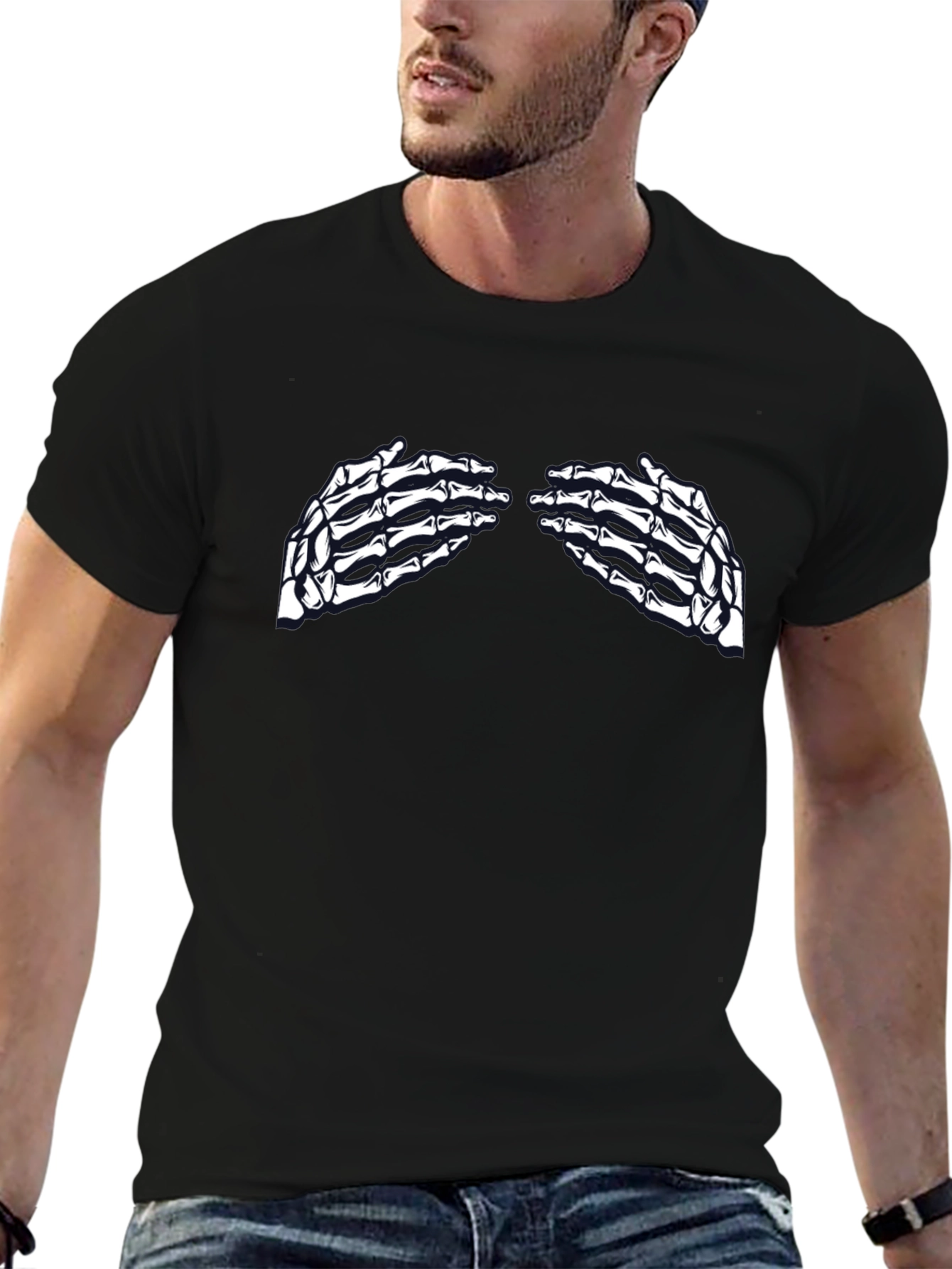 Skeleton Hands Graphic Tee - Unisex Black T-Shirt