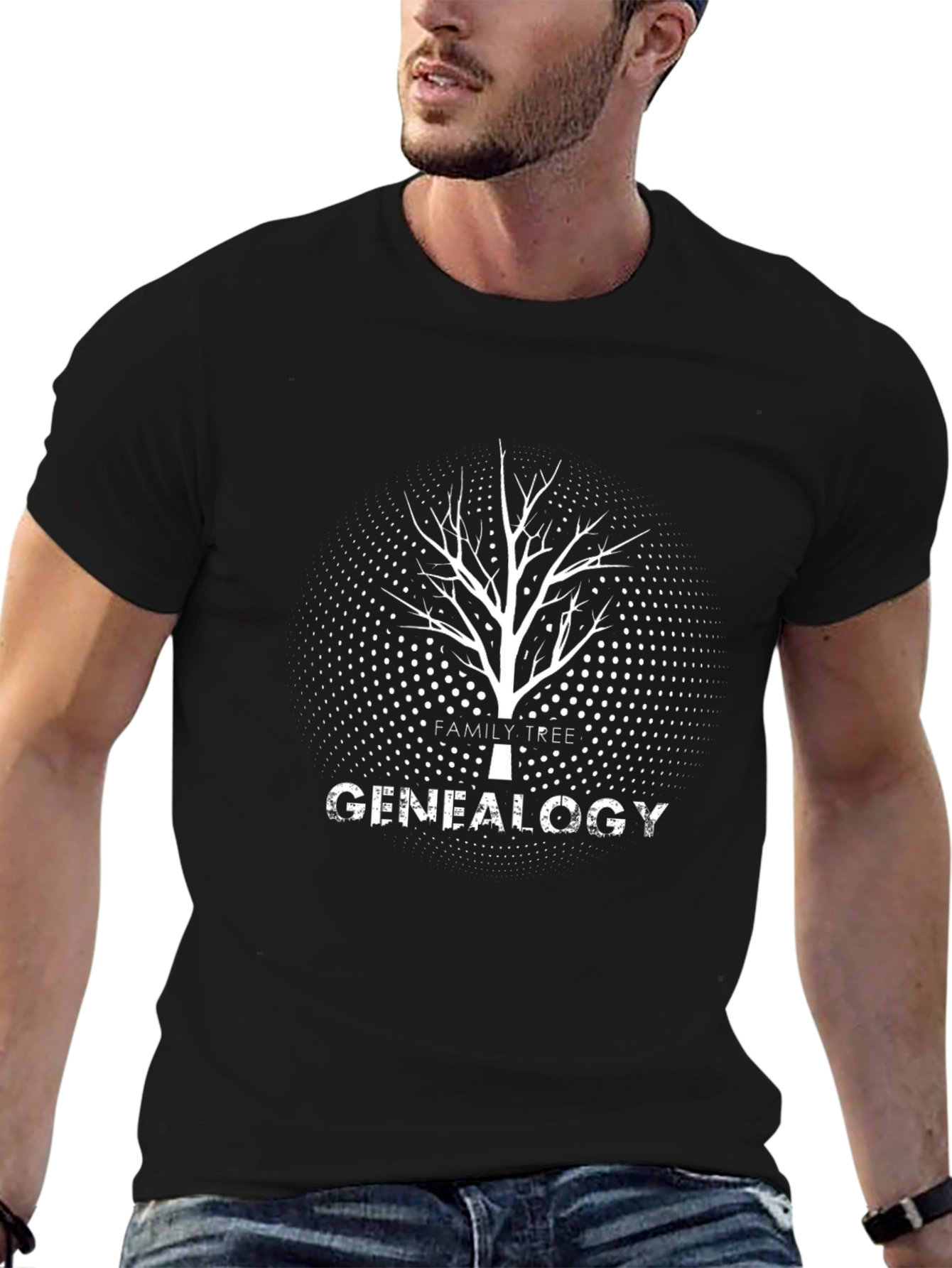 Genealogy Family Tree T-Shirt - Black