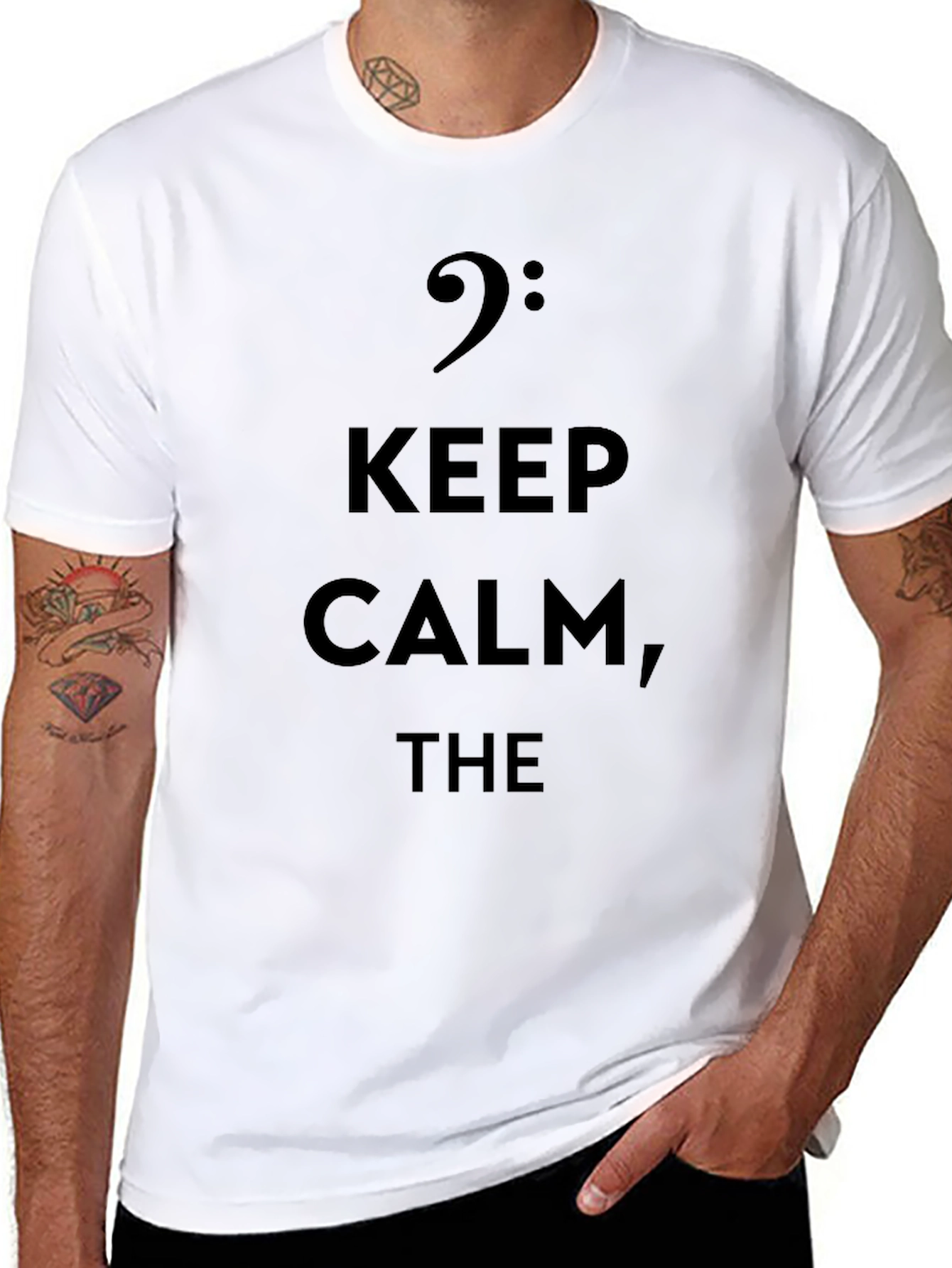 Keep Calm Bass Clef Black T-Shirt
