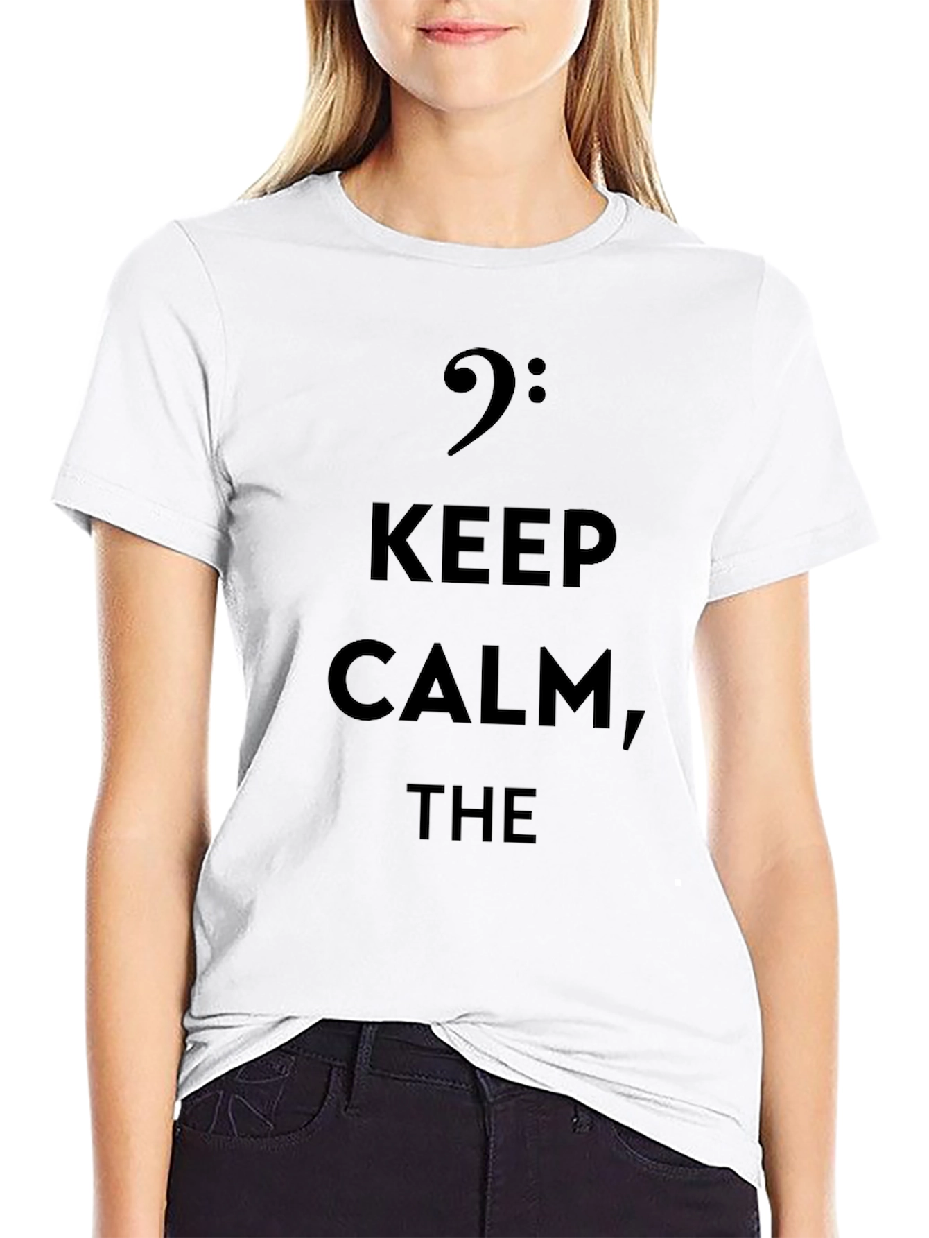 Keep Calm Bass Clef Black T-Shirt