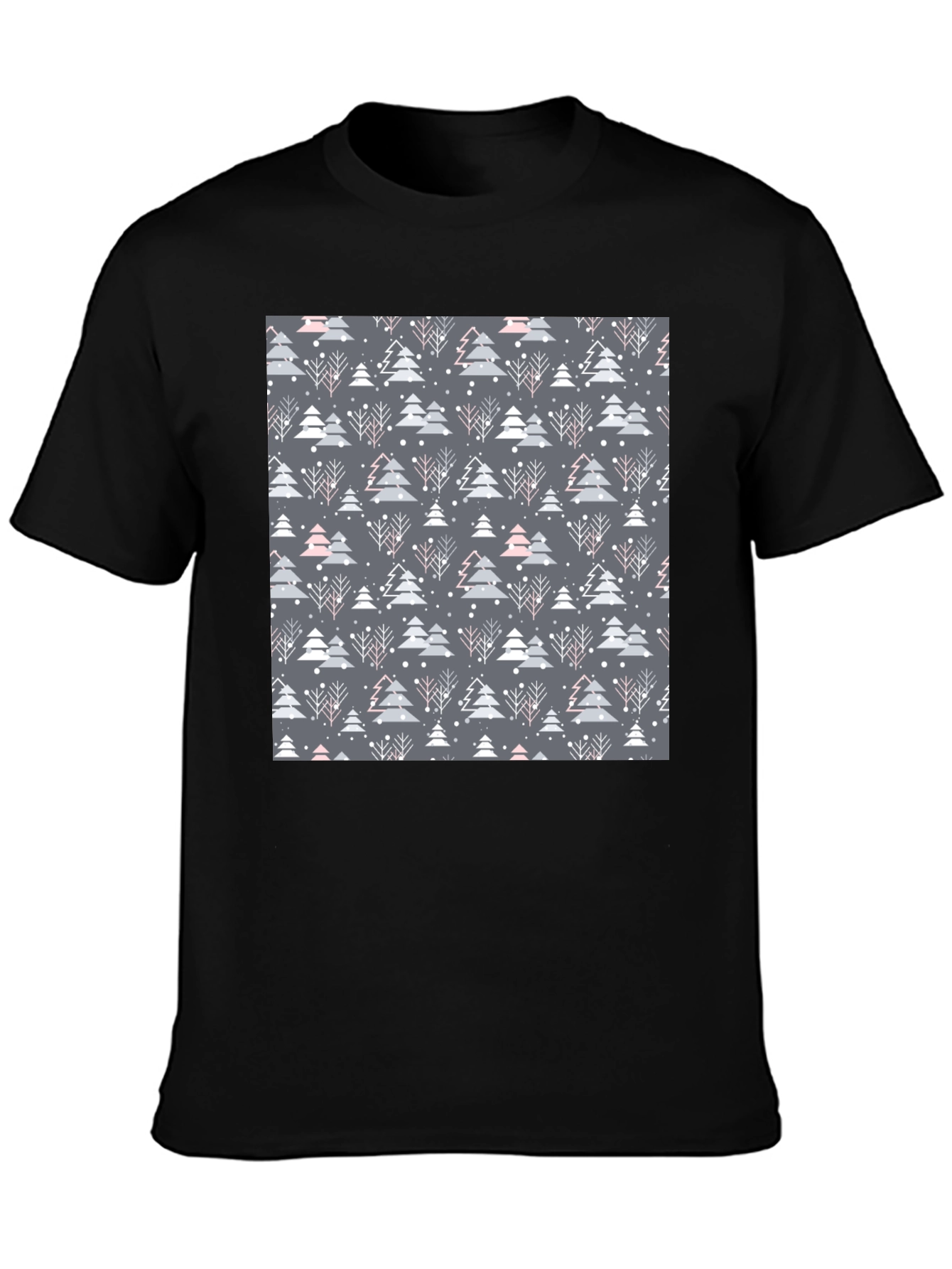 Festive Christmas Tree Pattern T-Shirt