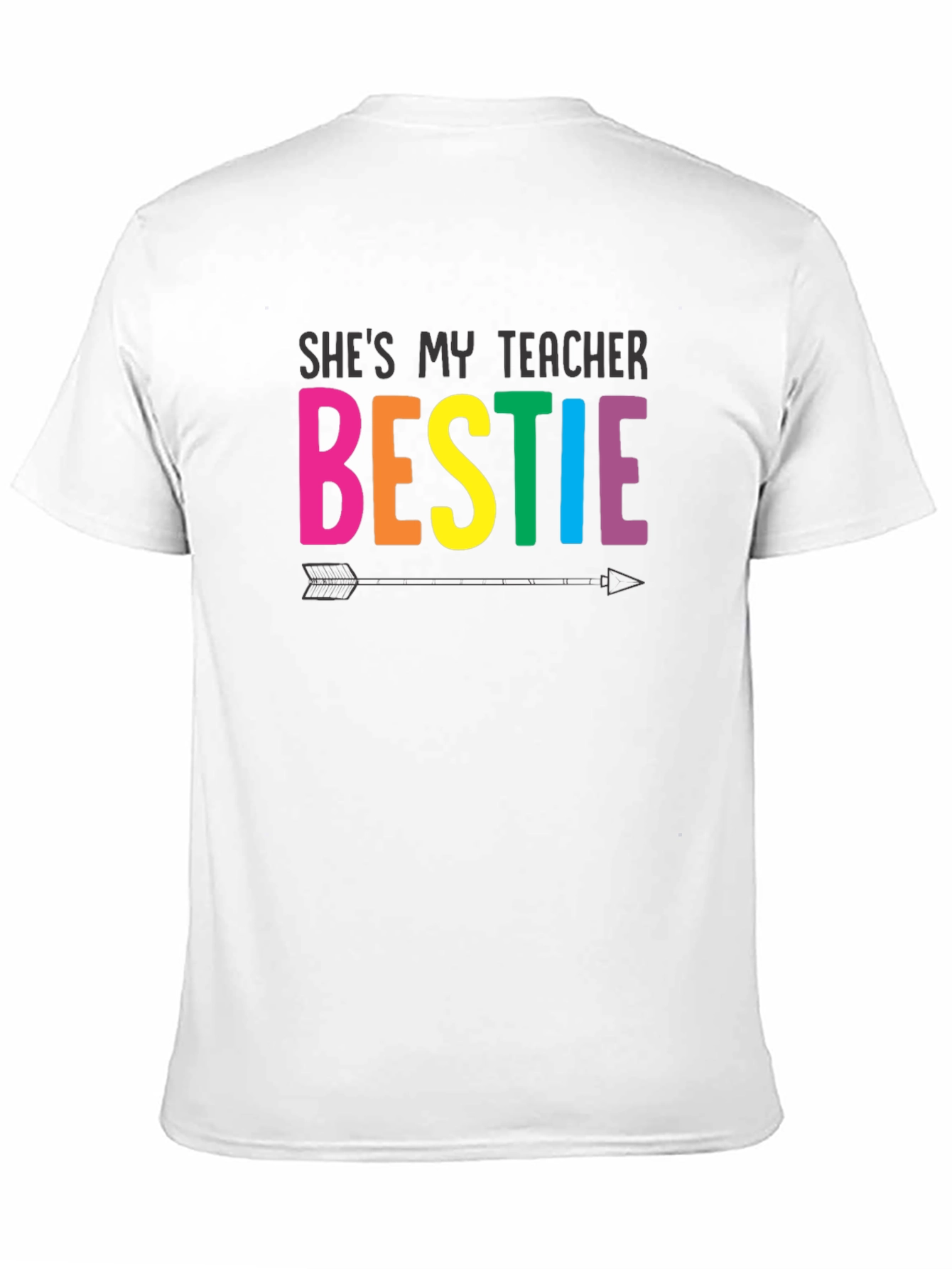 Shes My Teacher Bestie Black T-Shirt
