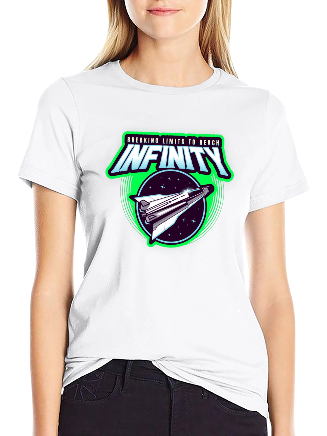 Infinity Space Shuttle Graphic Black T-Shirt