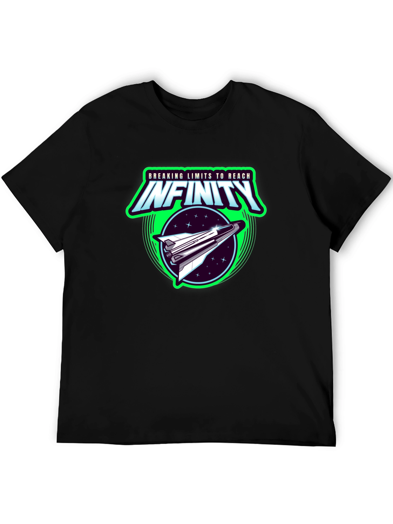 Infinity Space Shuttle Graphic Black T-Shirt